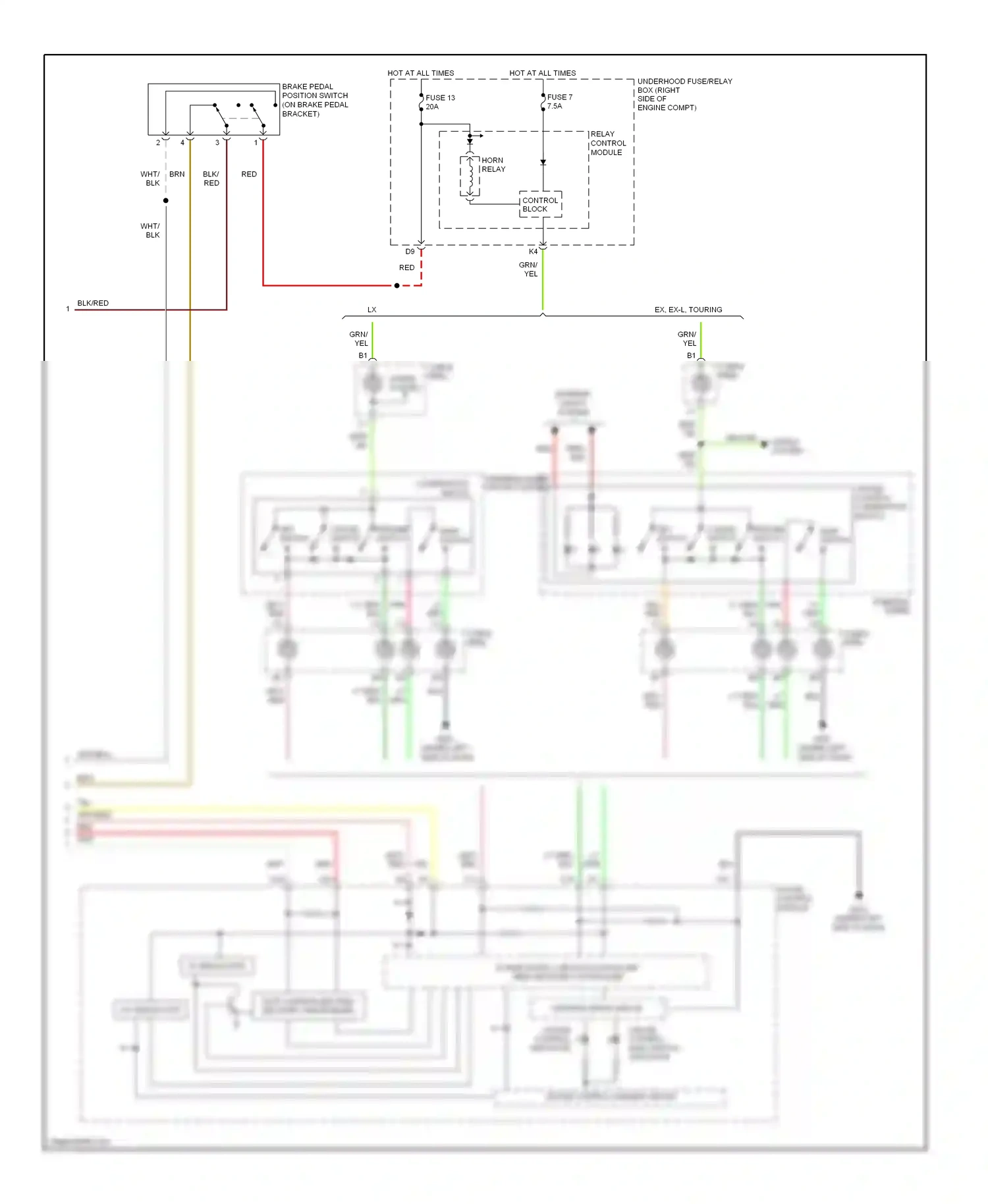 Wiring diagram control block for Honda Odyssey III (2003-2008) (4 of 20)