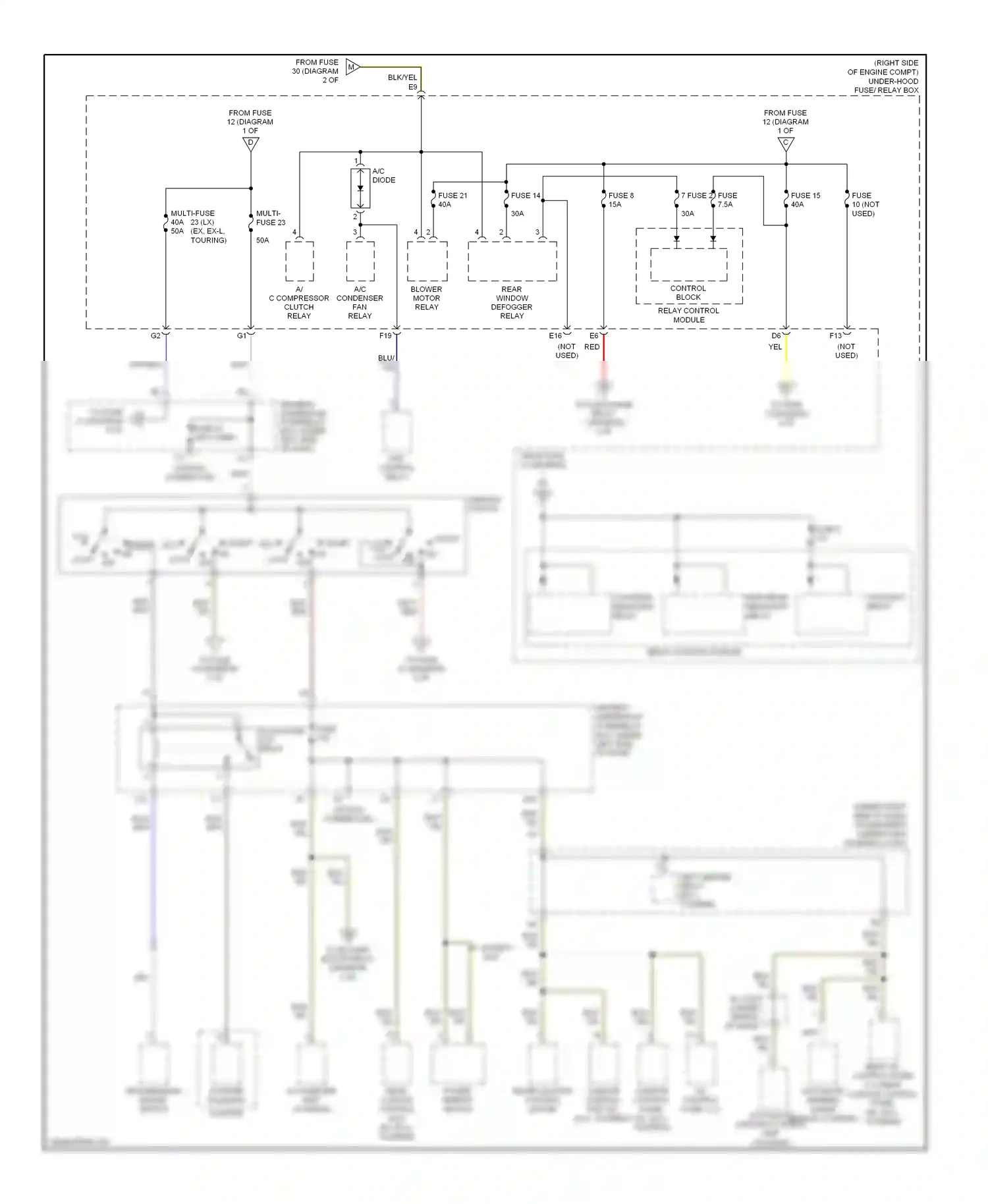 Wiring diagram control block for Honda Odyssey III (2003-2008) (17 of 20)