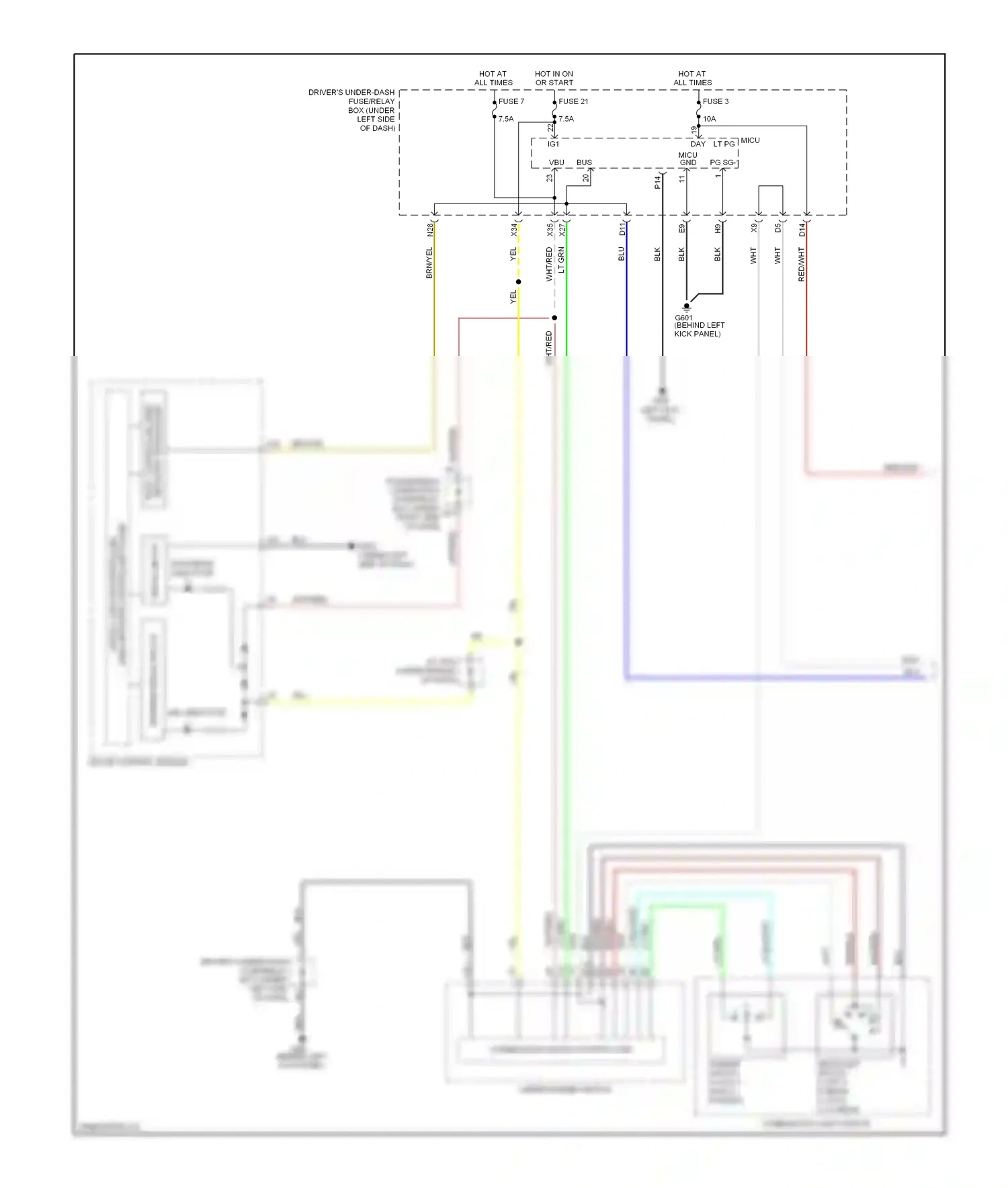 Wiring diagram drl indicator for Honda Odyssey III (2003-2008) (1 of 2)
