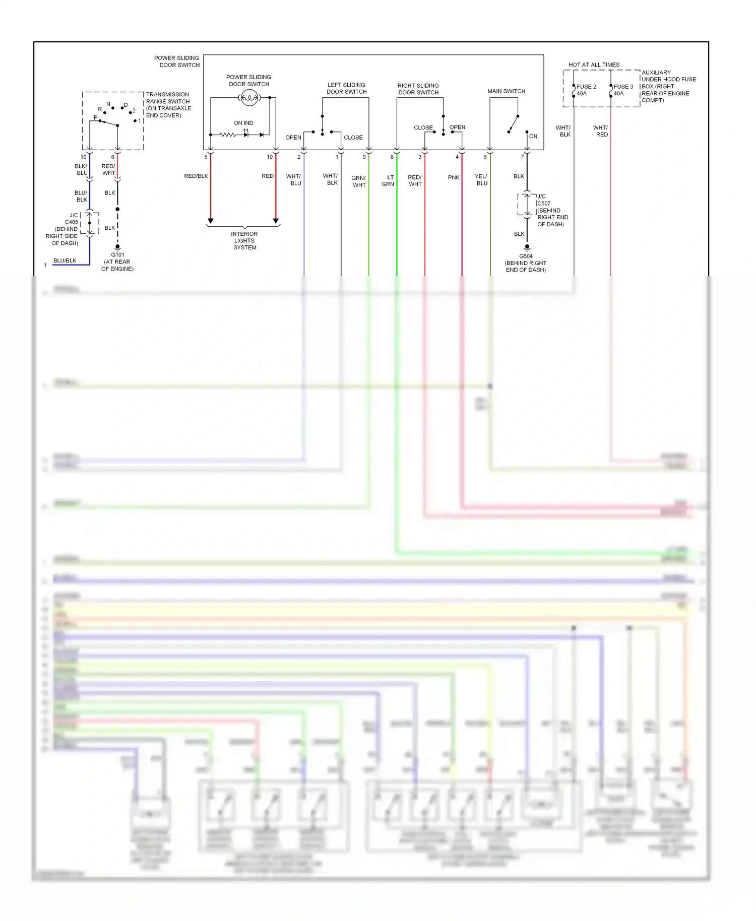 Wiring diagram full latch switch for Honda Odyssey III (2003-2008) (2 of 4)