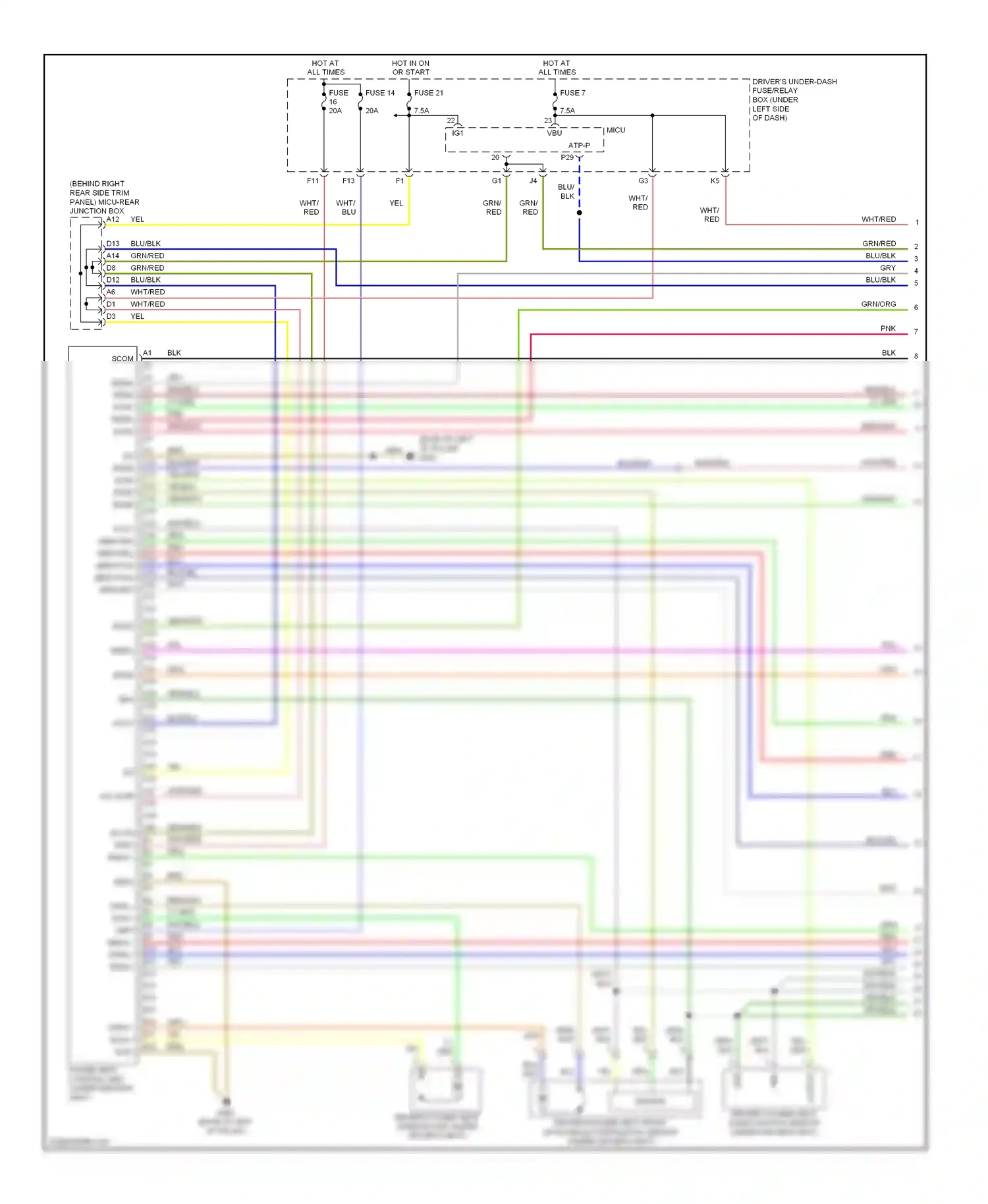 Wiring diagram fuse 21 for Honda Odyssey III (2003-2008) (15 of 34)