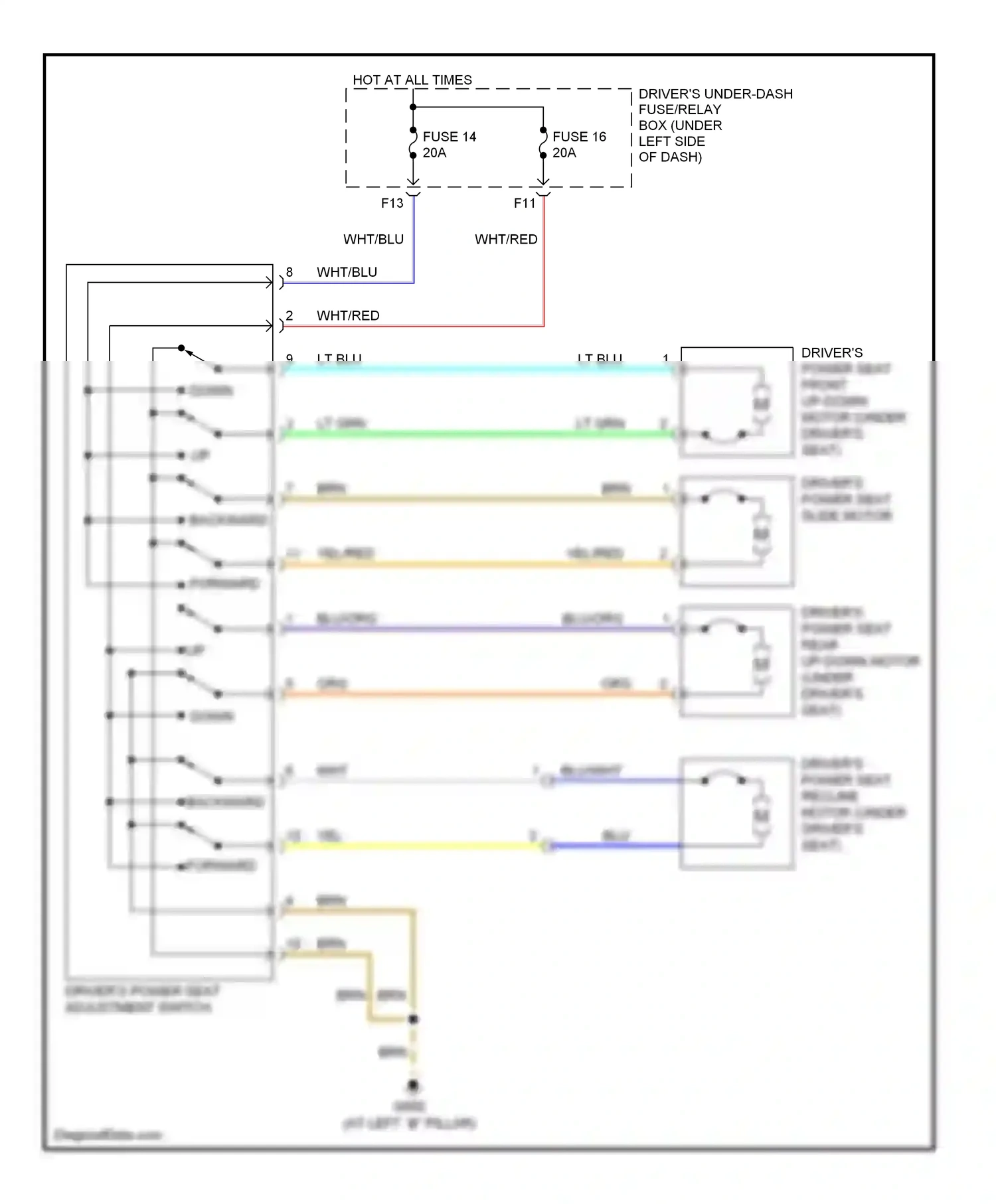 Wiring diagram lt blu for Honda Odyssey III (2003-2008) (15 of 34)