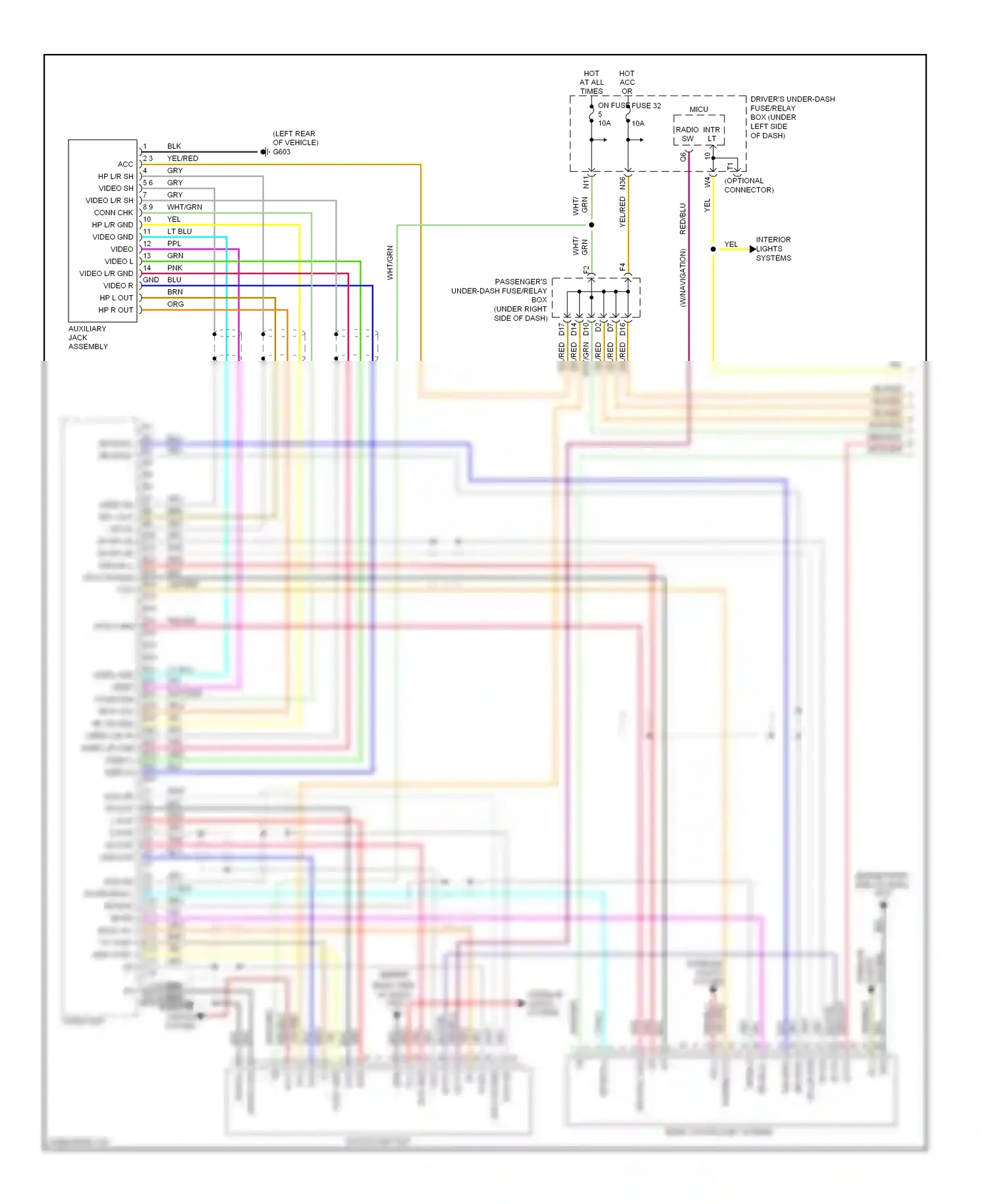 Wiring diagram optional connector for Honda Odyssey III (2003-2008) (2 of 2)