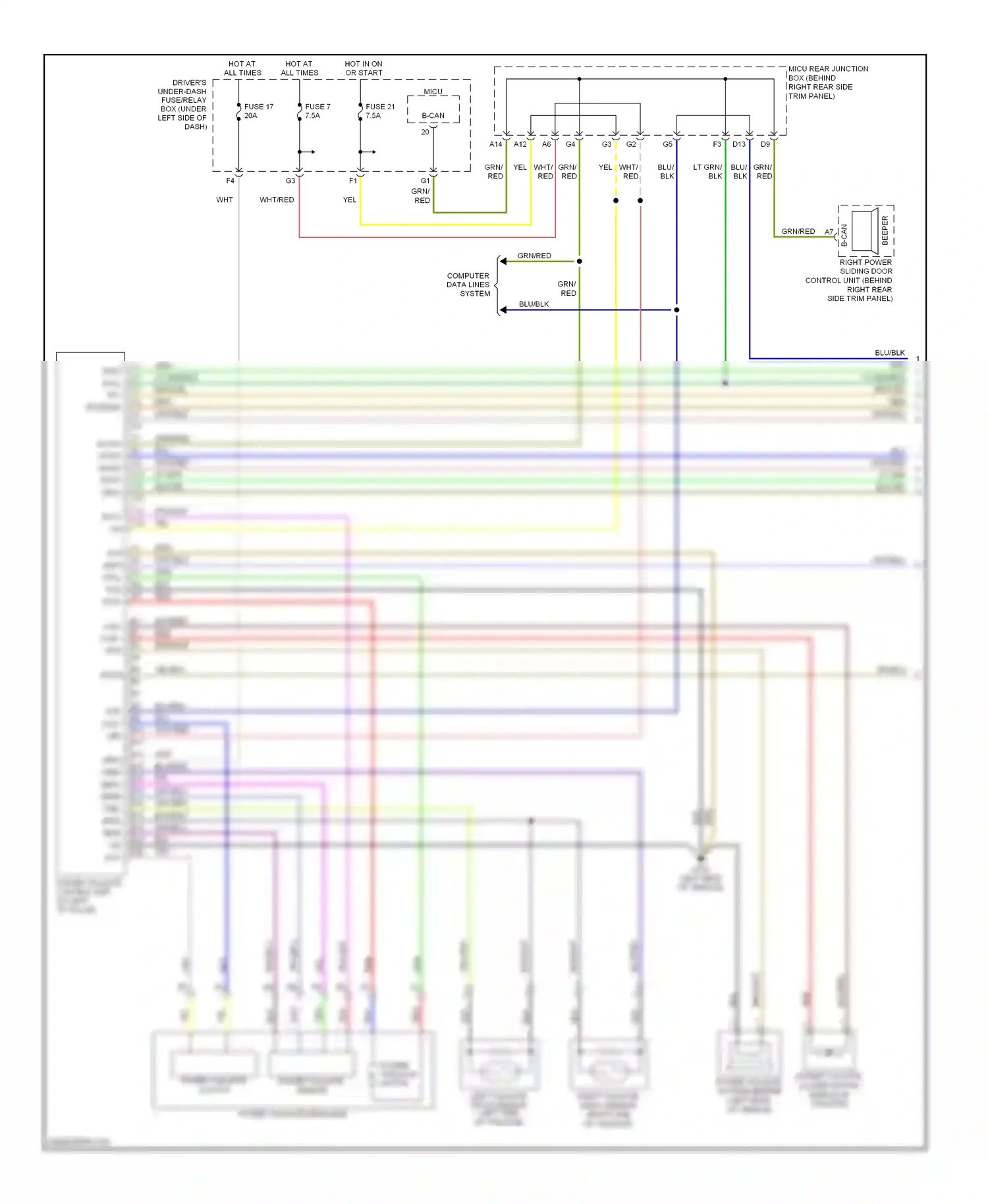 Wiring diagram power tailgate sensor for Honda Odyssey III (2003-2008) (1 of 1)