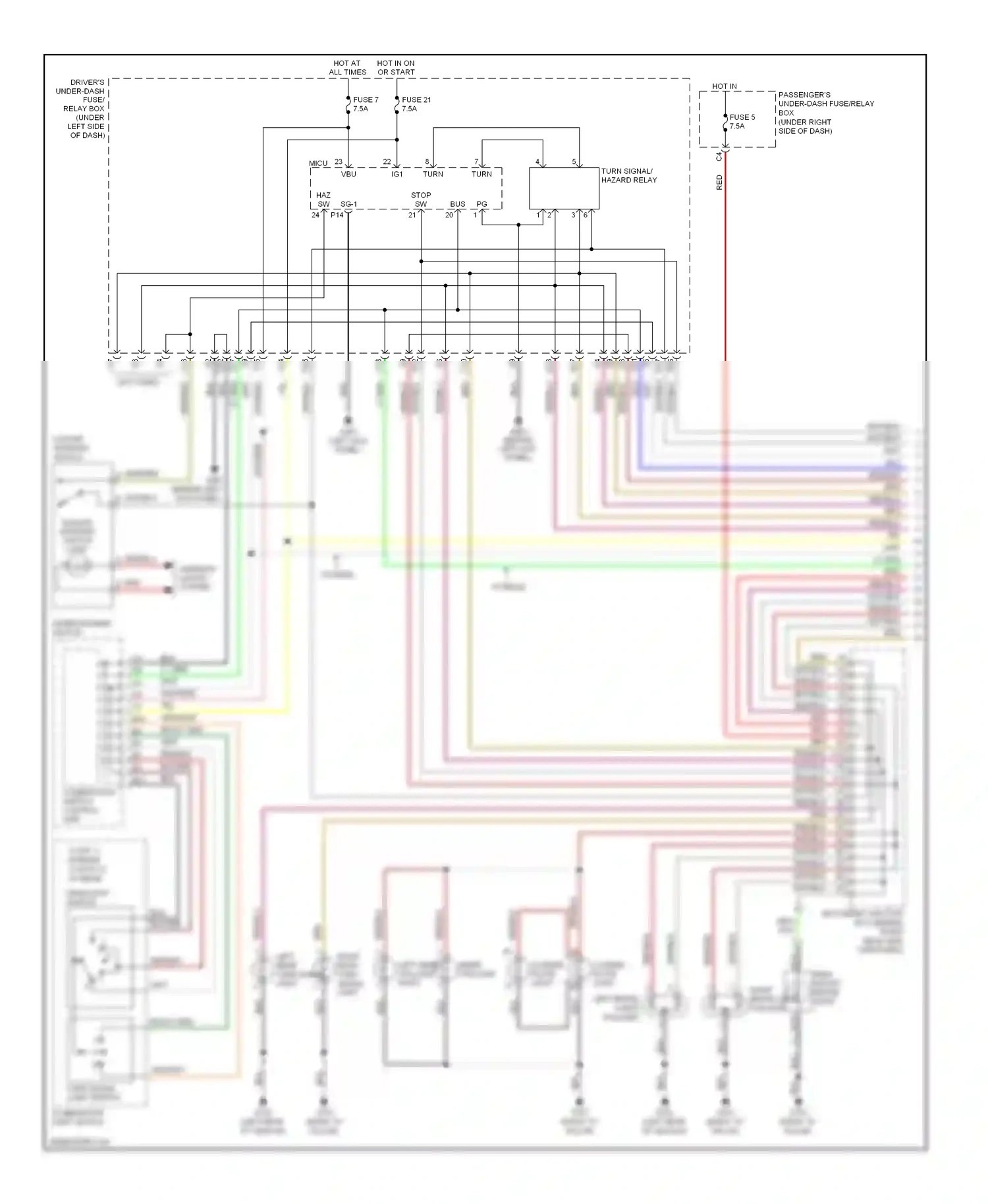 Wiring diagram red for Honda Odyssey III (2003-2008) (21 of 87)