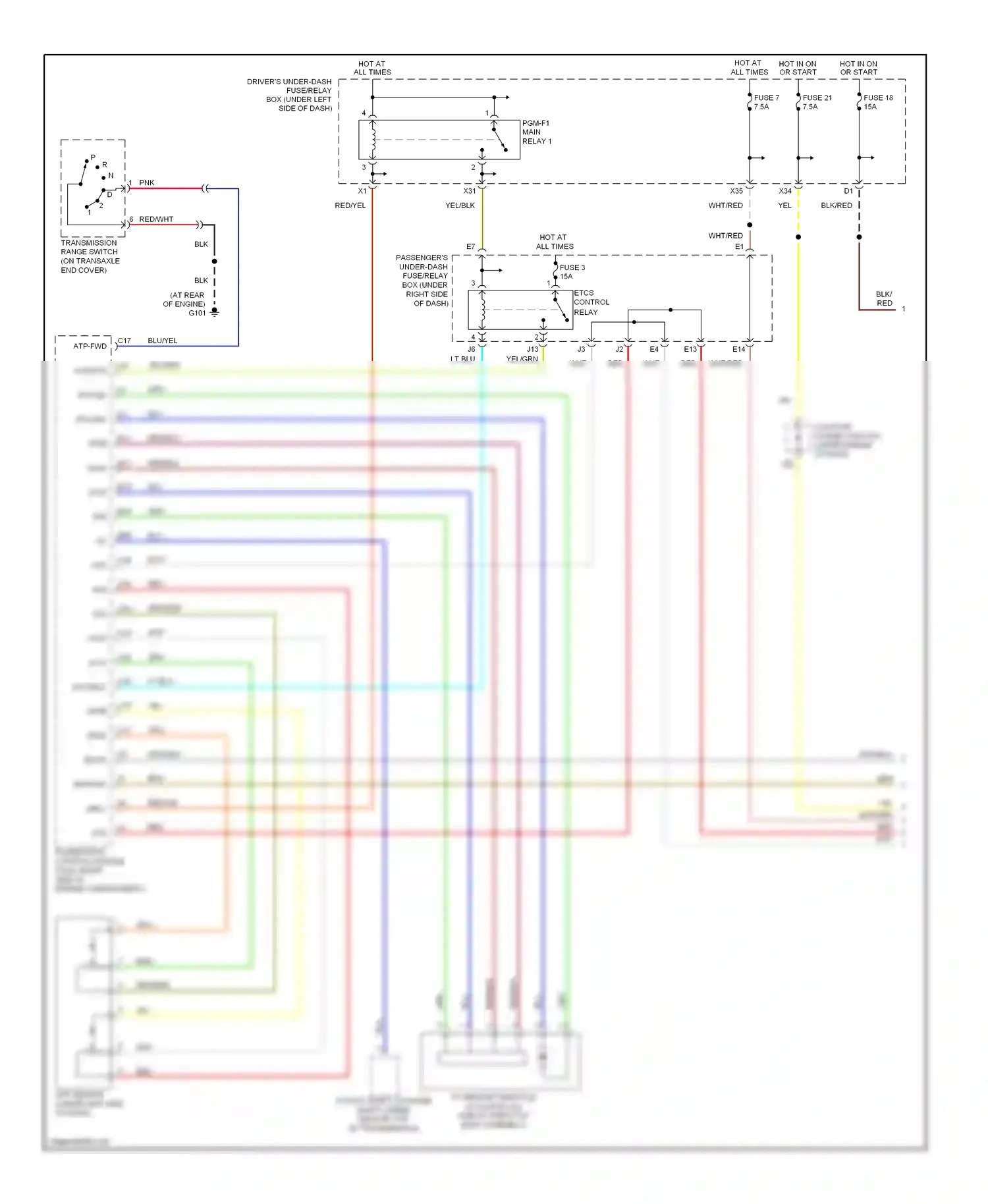 Wiring diagram red for Honda Odyssey III (2003-2008) (13 of 87)
