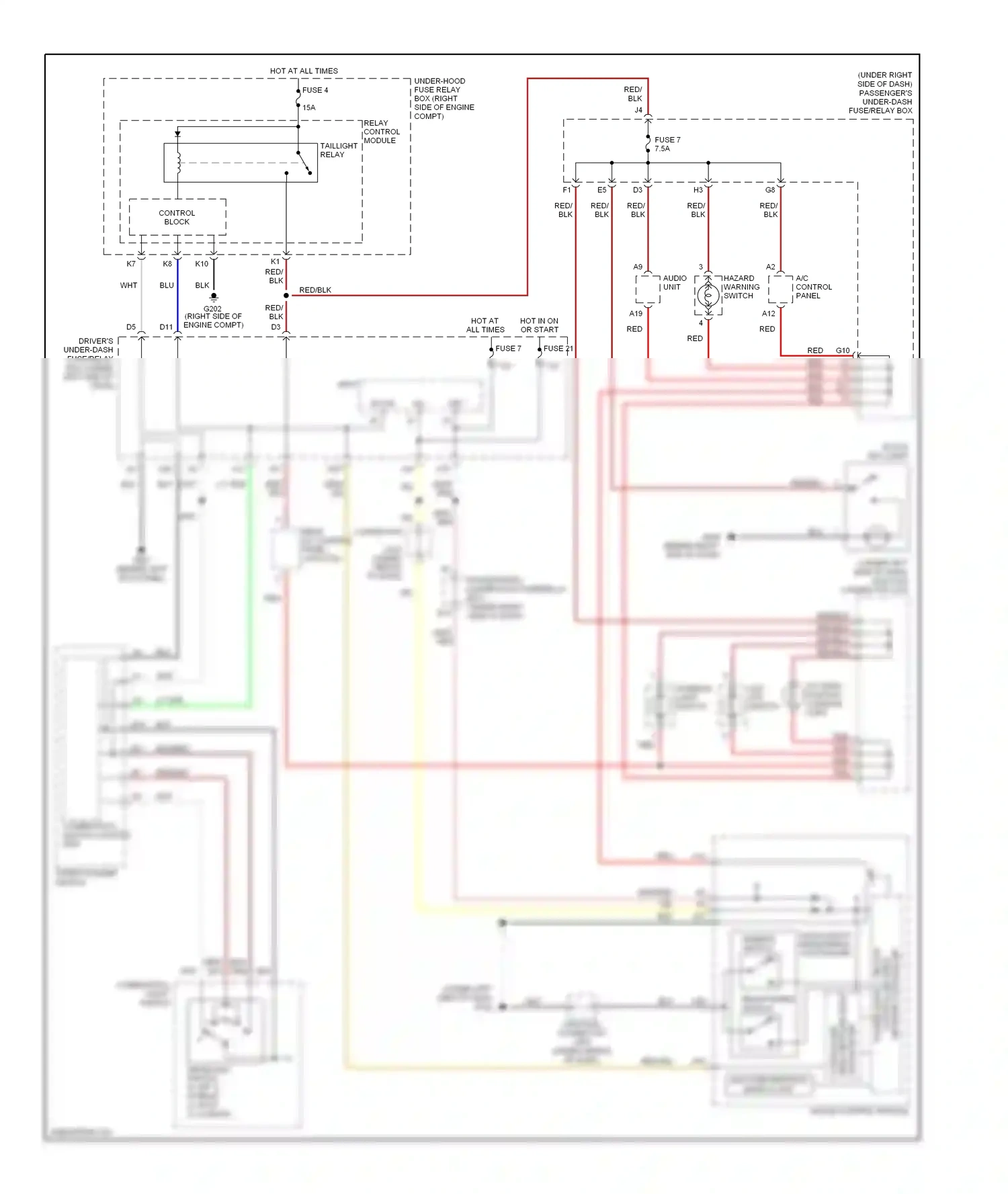 Wiring diagram relay control module for Honda Odyssey III (2003-2008) (15 of 21)