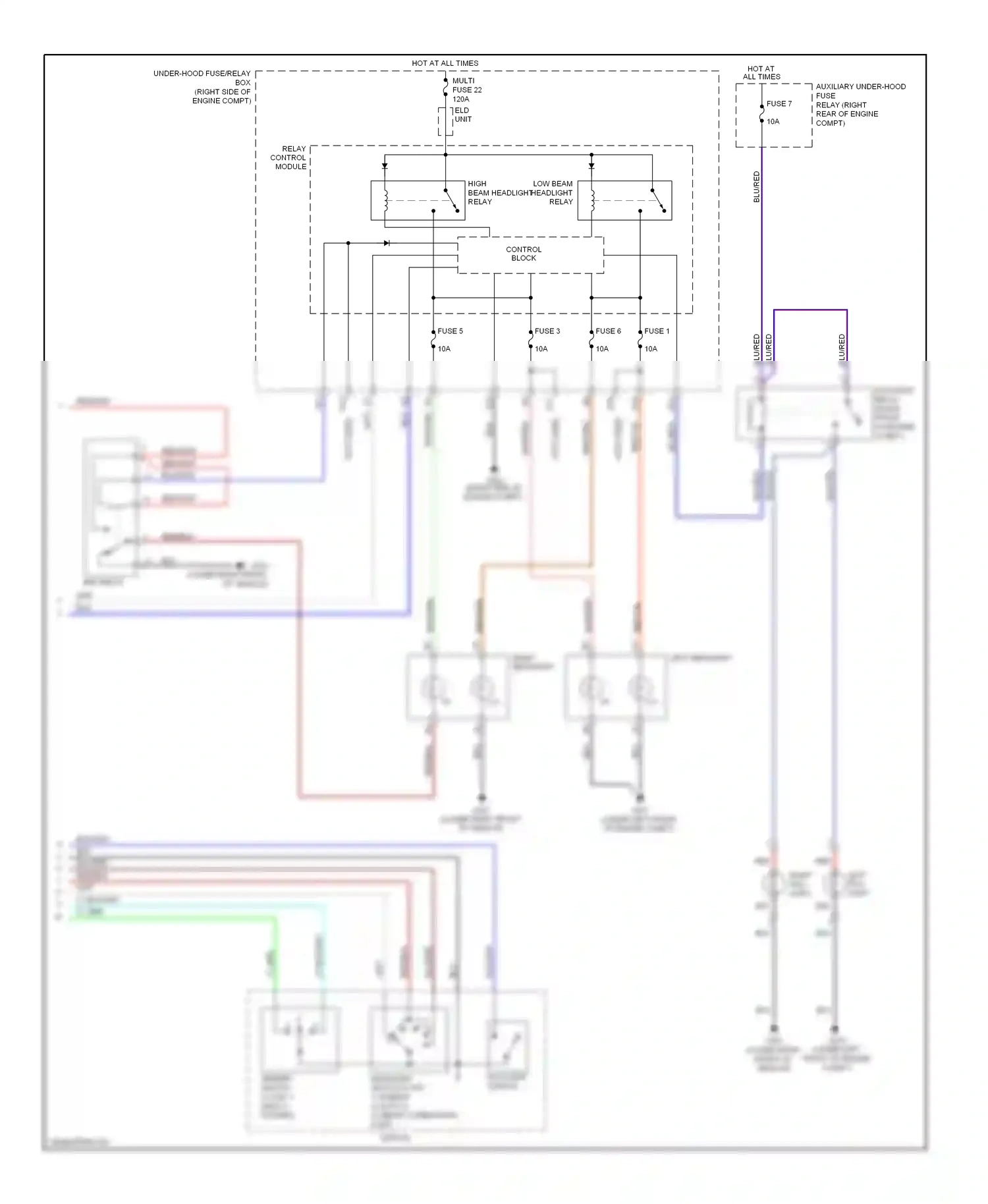 Wiring diagram right headlight for Honda Odyssey III (2003-2008) (4 of 5)