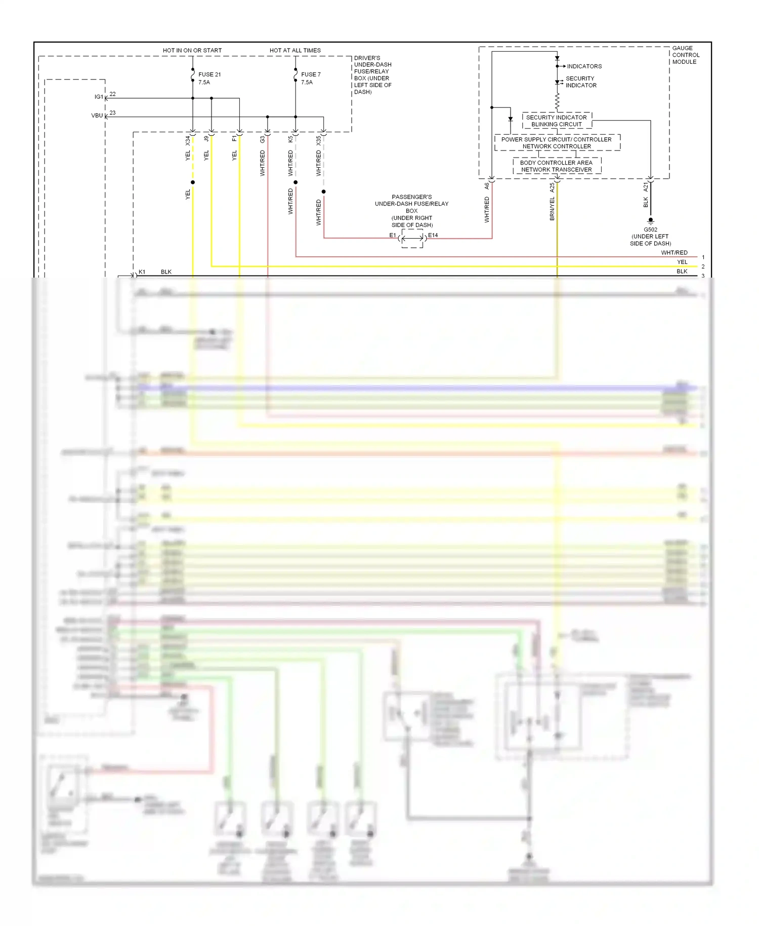 Wiring diagram security indicator for Honda Odyssey III (2003-2008) (1 of 1)