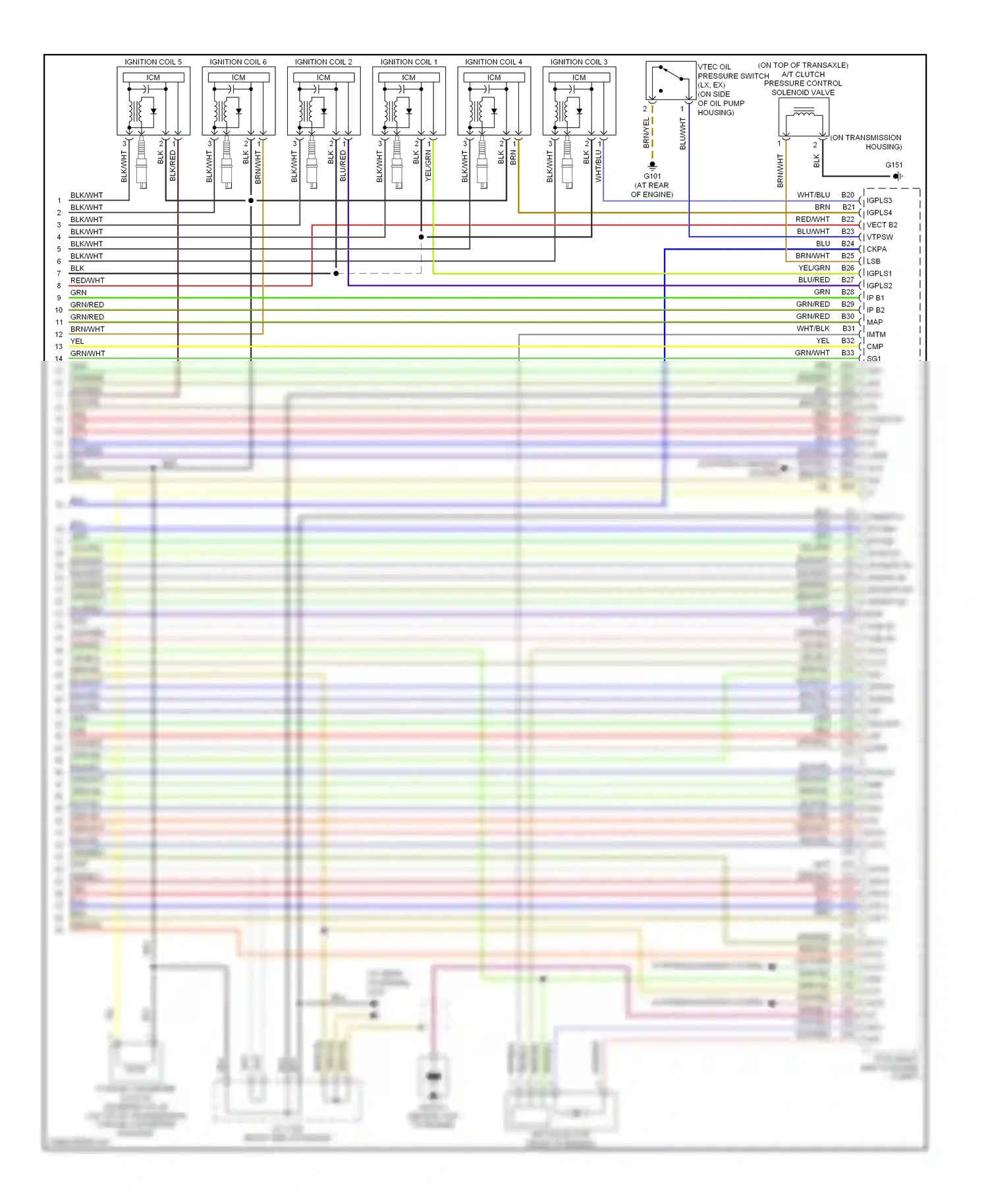 Wiring diagram starting/charging system for Honda Odyssey III (2003-2008) (1 of 1)