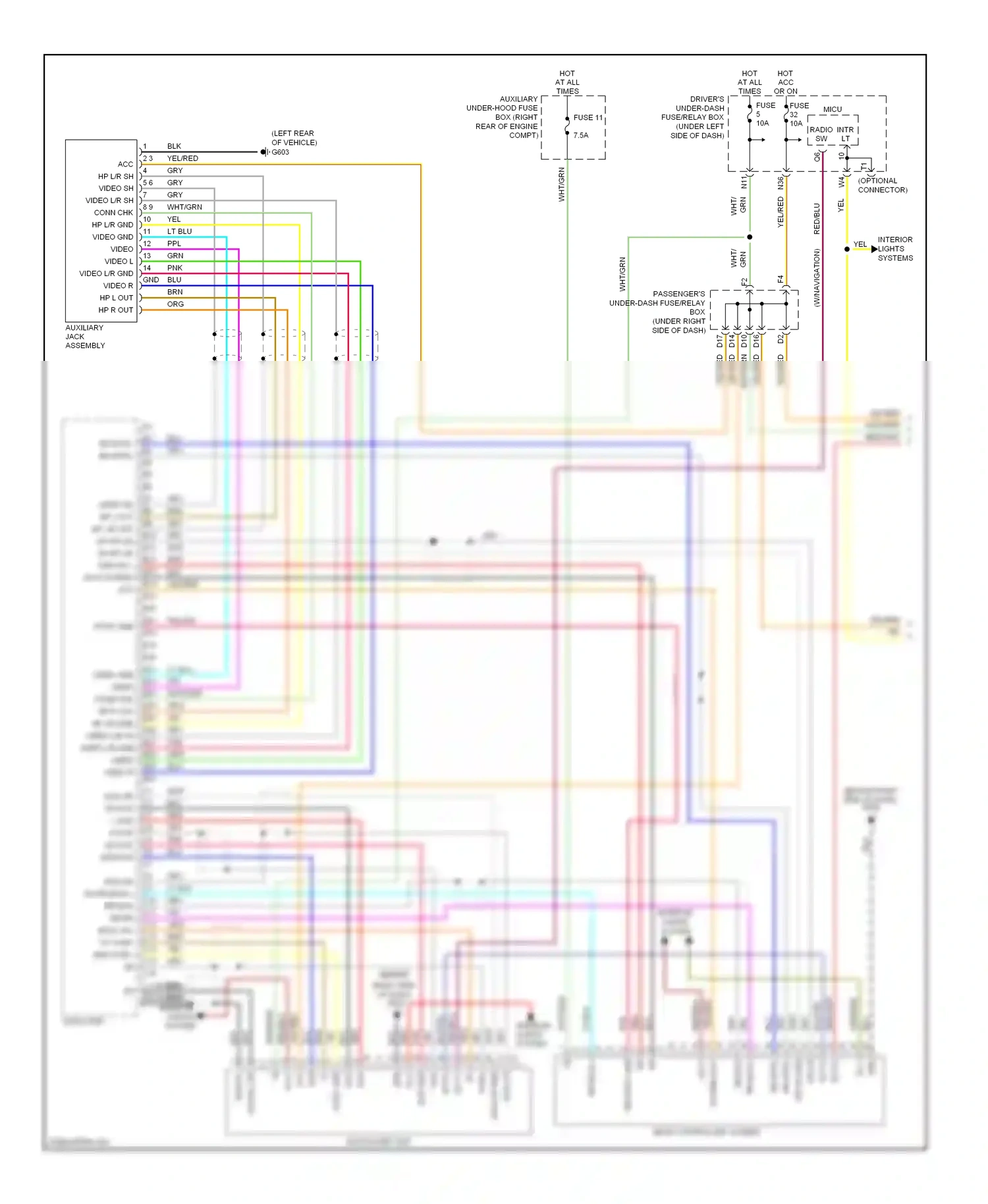 Wiring diagram system acc for Honda Odyssey III (2003-2008) (1 of 2)