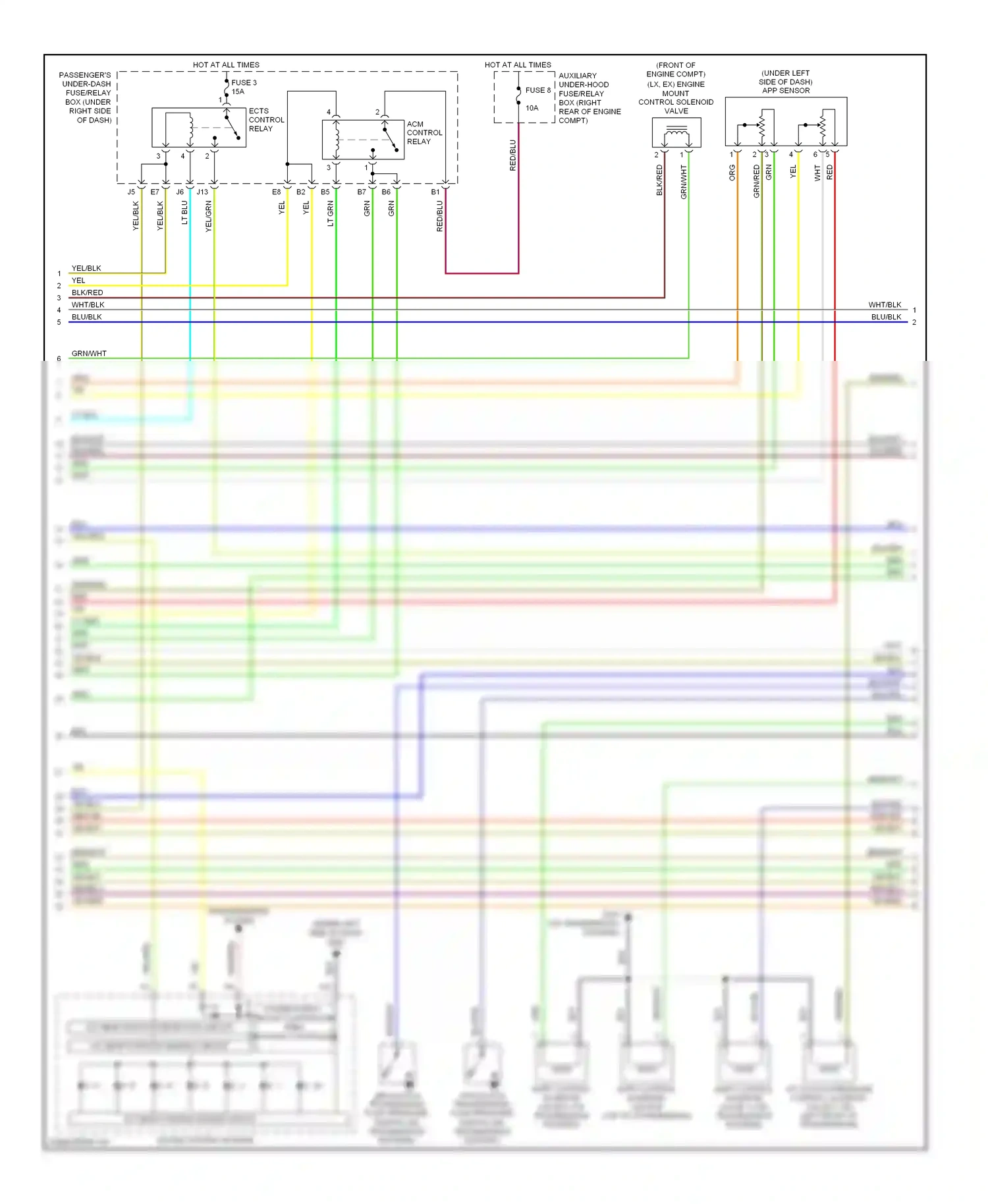 Wiring diagram transmissions system for Honda Odyssey III (2003-2008) (2 of 2)