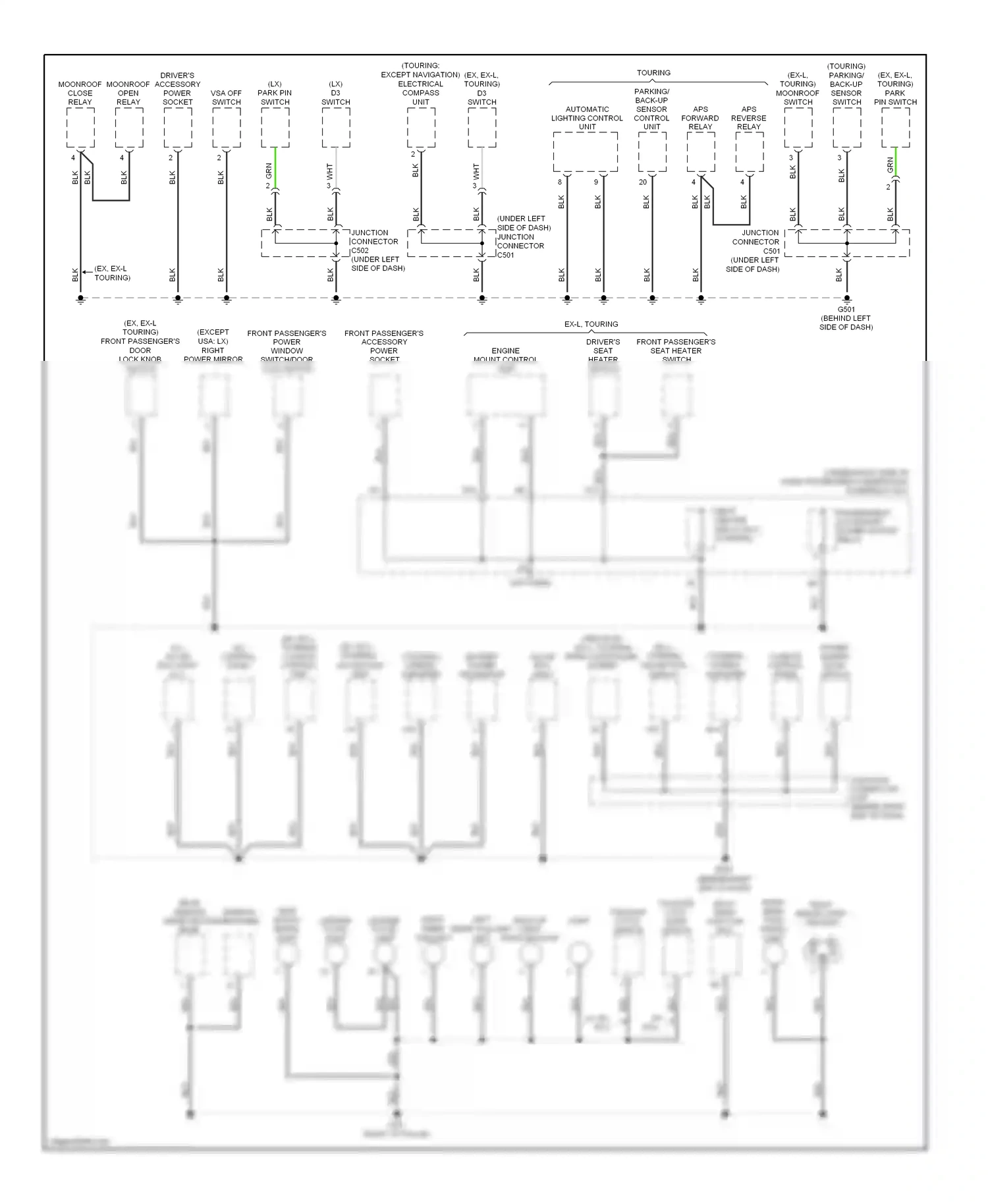 Wiring diagram vsa off switch for Honda Odyssey III (2003-2008) (2 of 4)