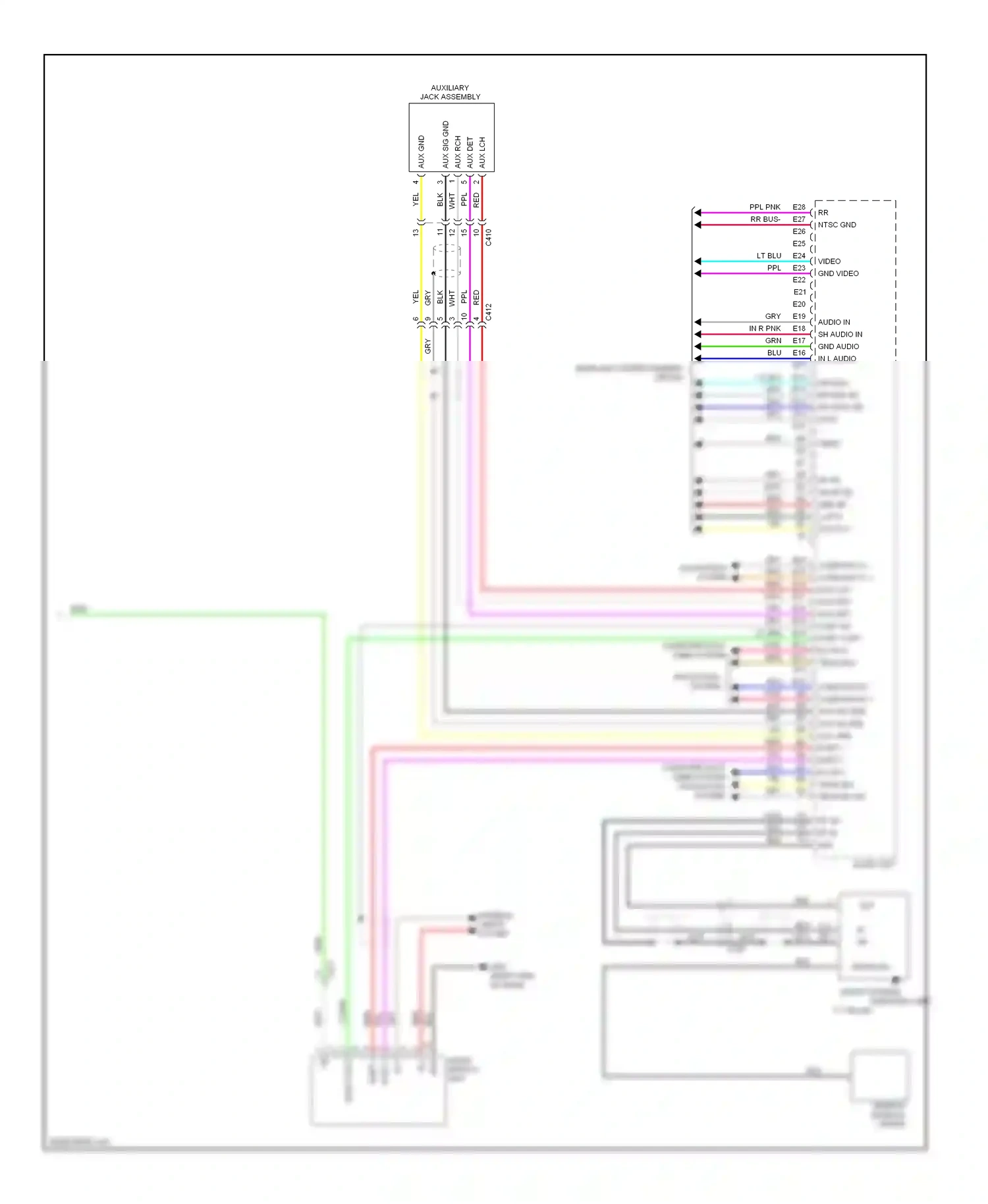 Wiring diagram audio display unit for Honda Odyssey IV (2008-2013) (1 of 1)