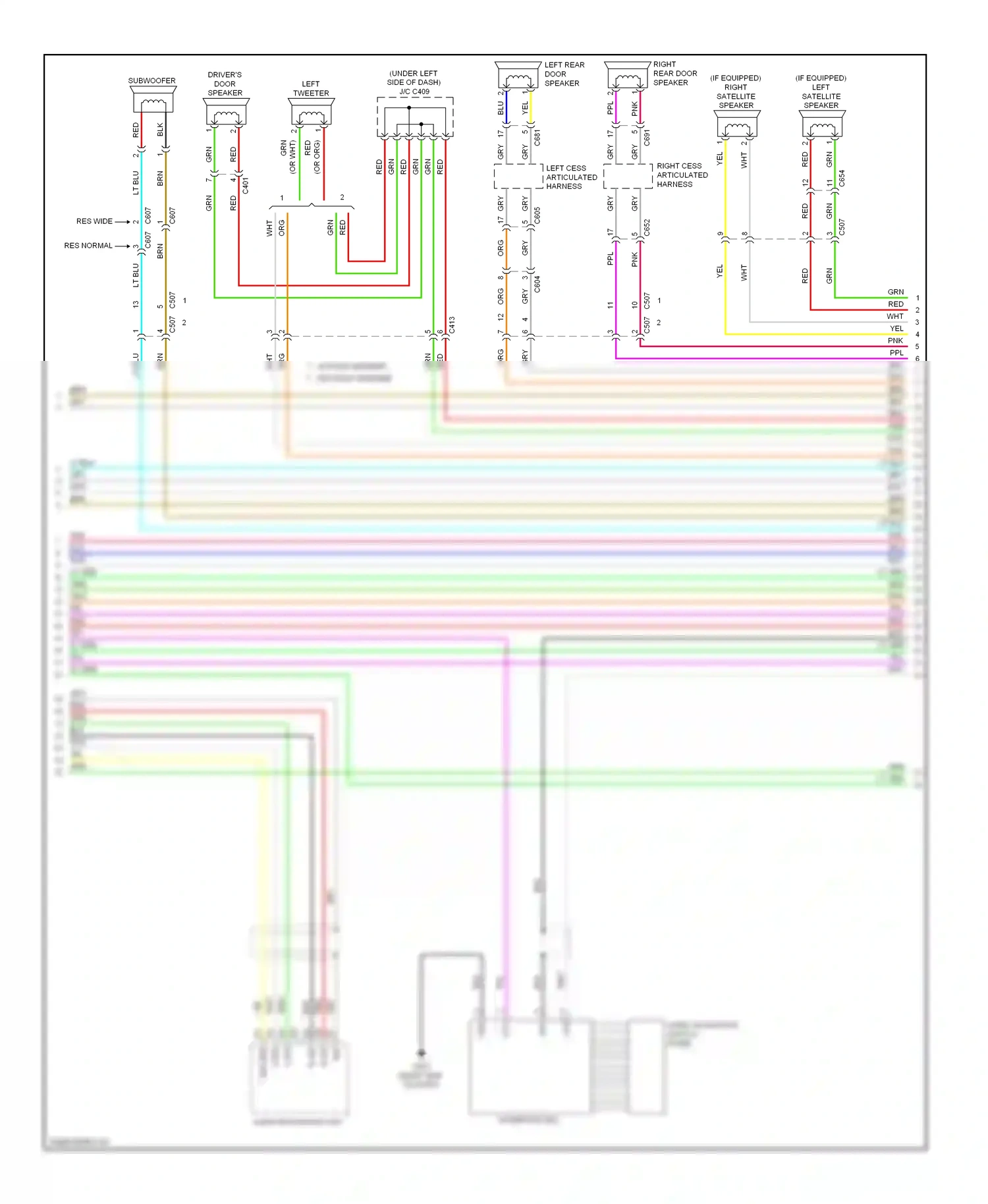 Wiring diagram audio navigation switch panel for Honda Odyssey IV (2008-2013) (1 of 2)
