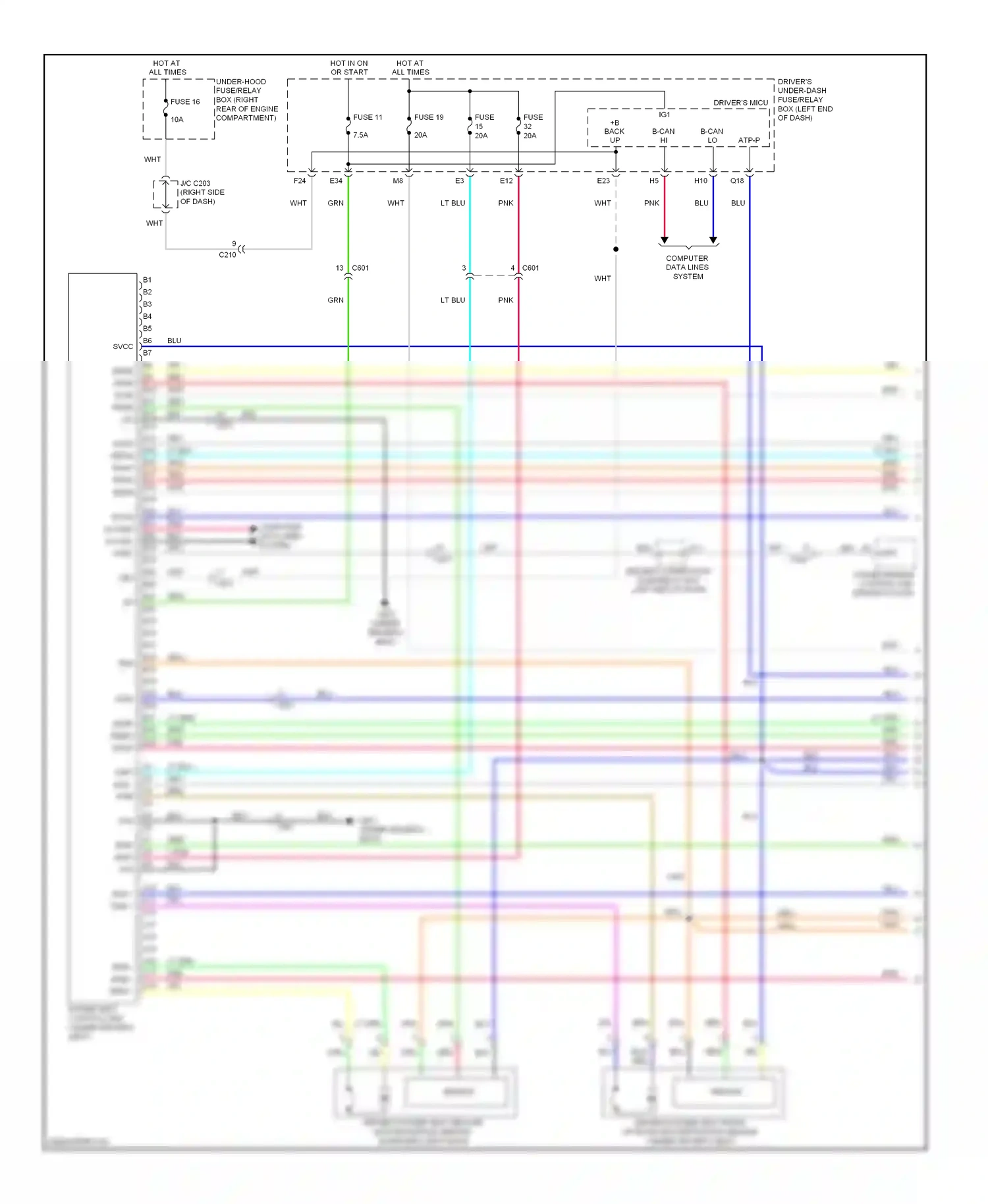 Wiring diagram +b back up for Honda Odyssey IV (2008-2013) (1 of 1)