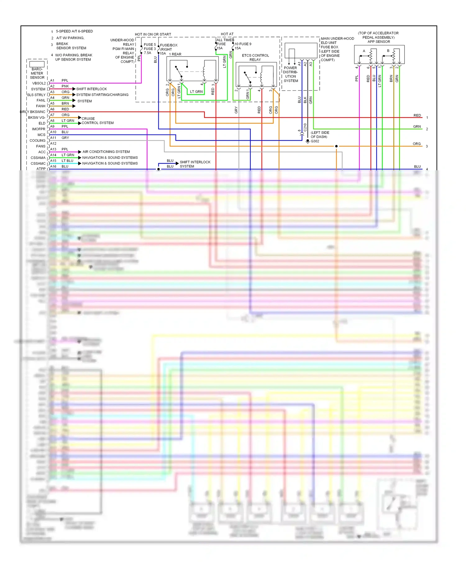 Wiring diagram baro- meter sensor for Honda Odyssey IV (2008-2013) (1 of 1)