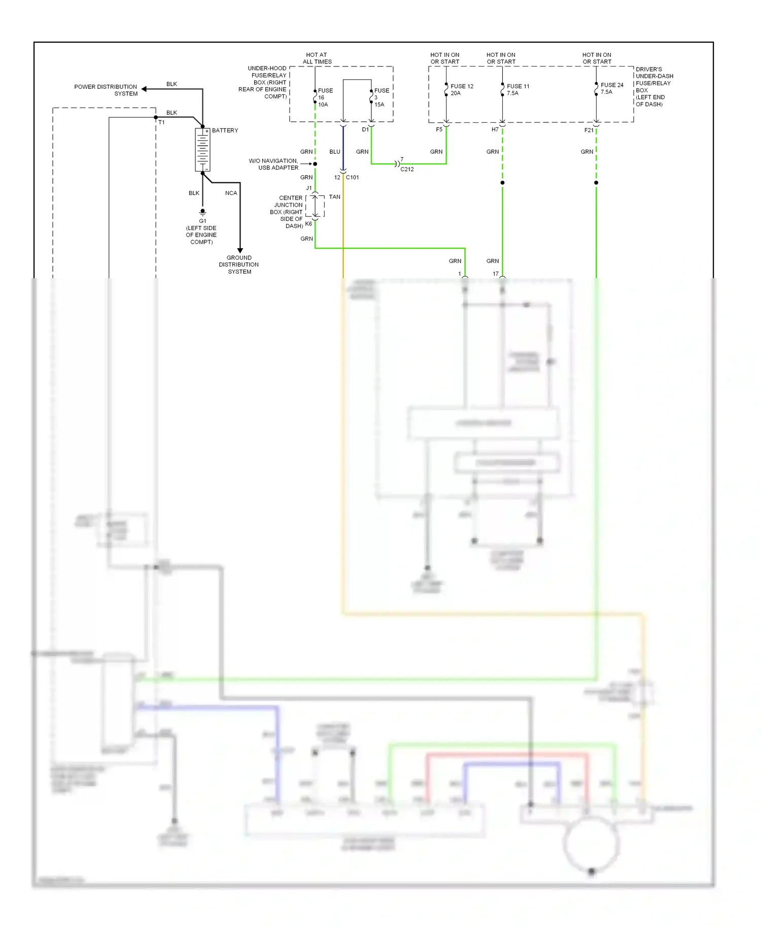 Wiring diagram charging system indicator for Honda Odyssey IV (2008-2013) (1 of 1)