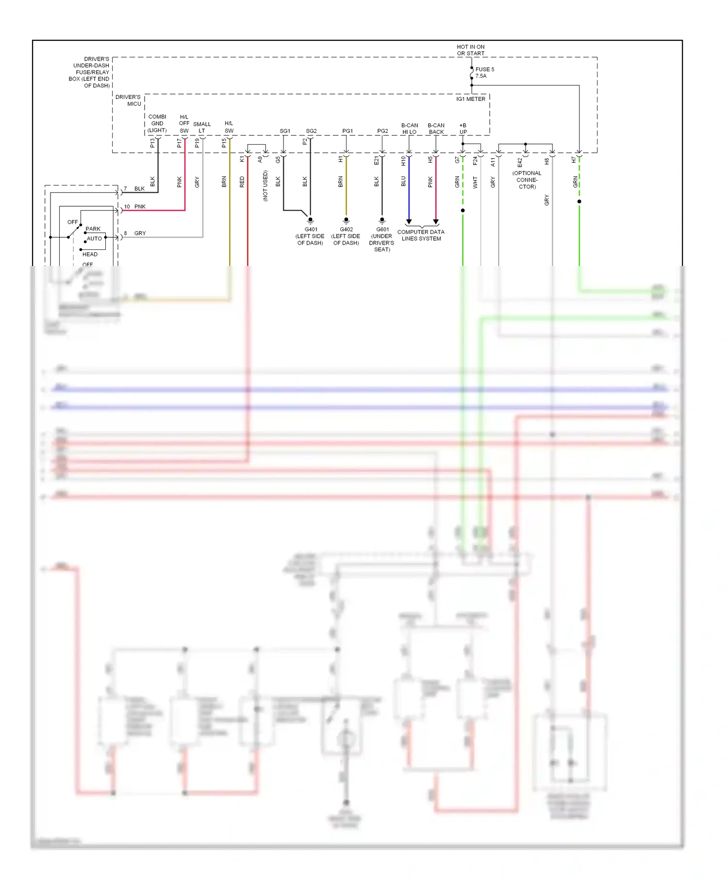 Wiring diagram climate control unit hvac control unit for Honda Odyssey IV (2008-2013) (1 of 1)