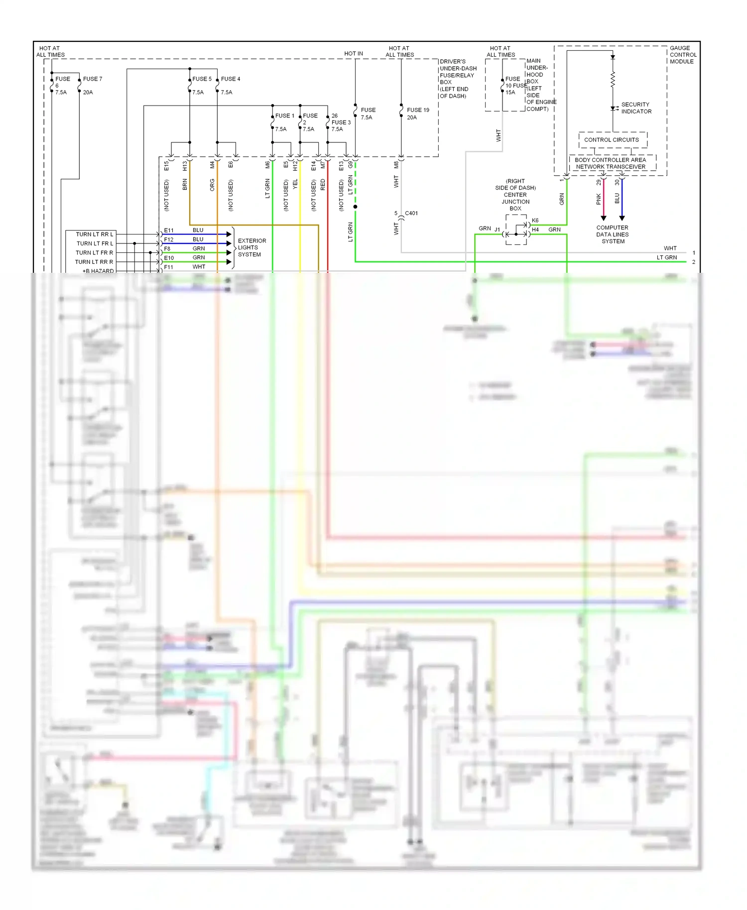 Wiring diagram control unit uart for Honda Odyssey IV (2008-2013) (1 of 2)