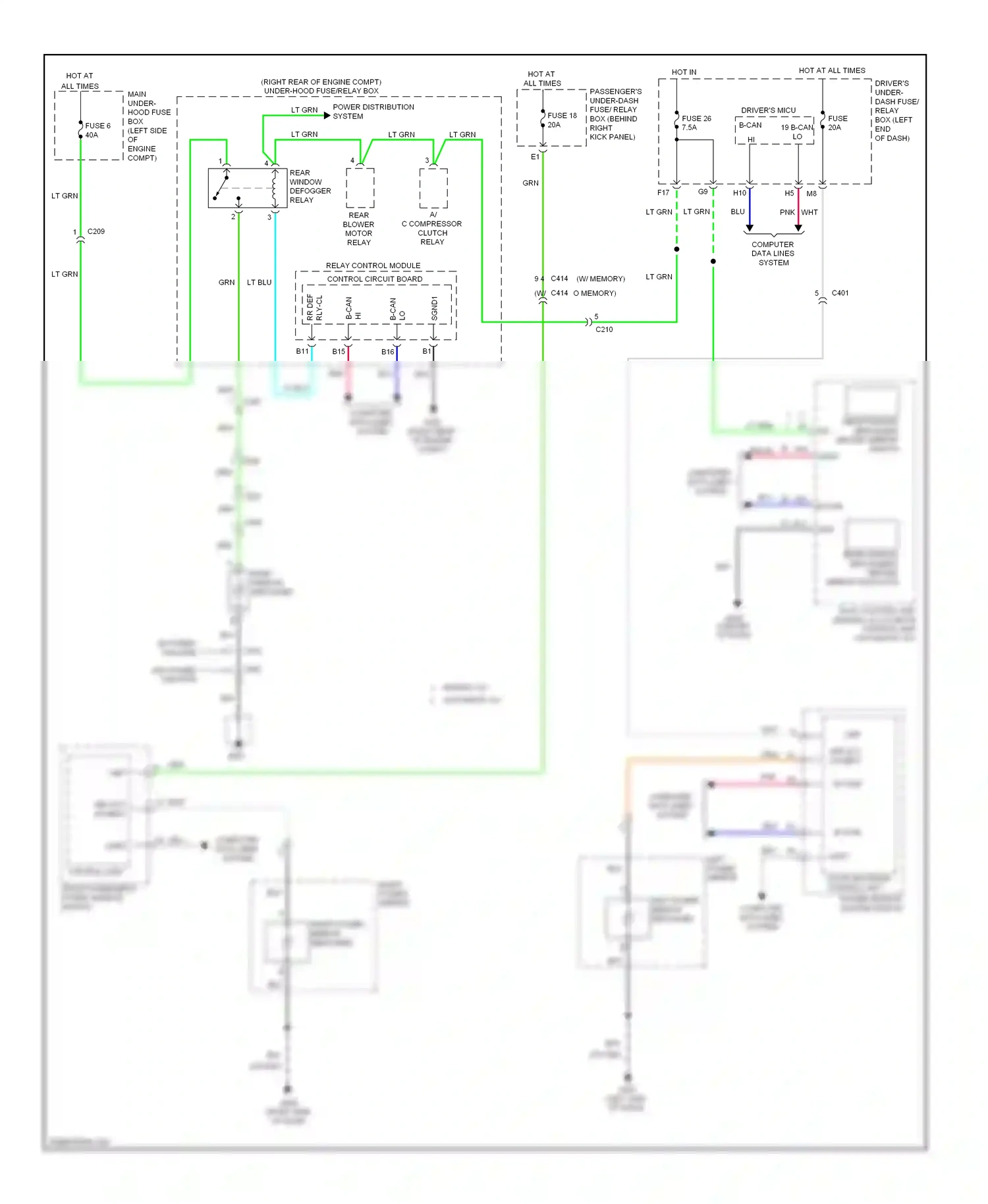 Wiring diagram door multiplex control unit for Honda Odyssey IV (2008-2013) (1 of 10)