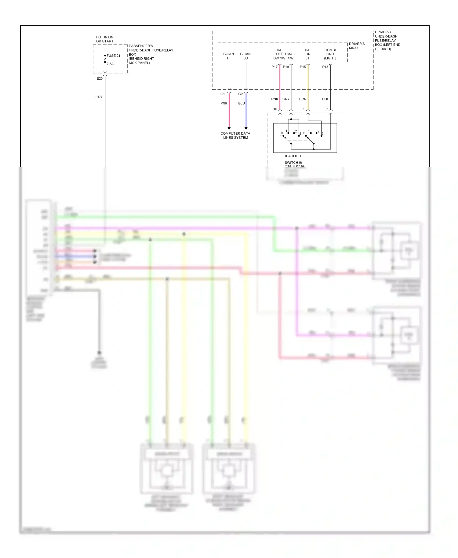 Wiring diagram headlight leveling for Honda Odyssey IV (2008-2013) (1 of 1)