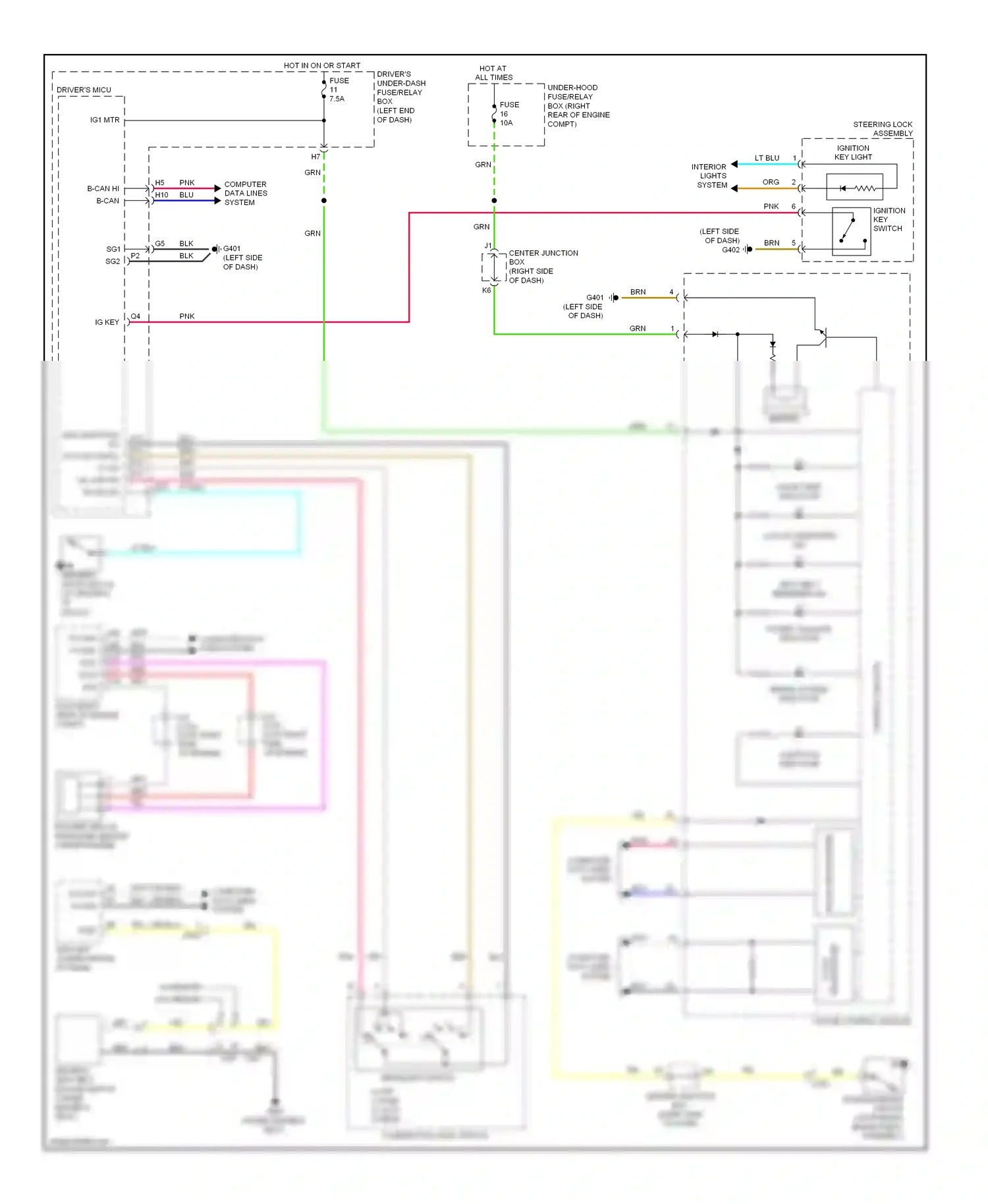 Wiring diagram headlight switch for Honda Odyssey IV (2008-2013) (1 of 2)