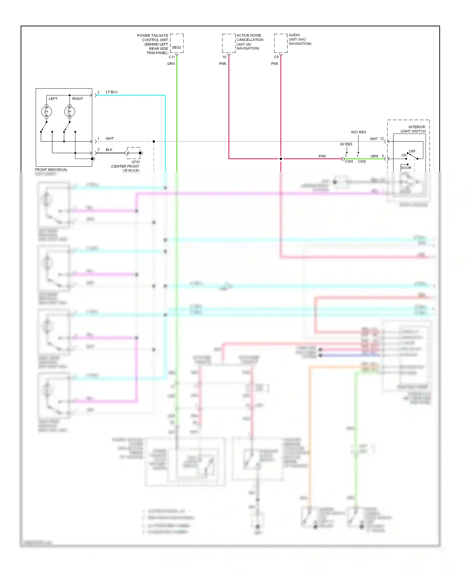 Wiring diagram interior light switch for Honda Odyssey IV (2008-2013) (1 of 2)