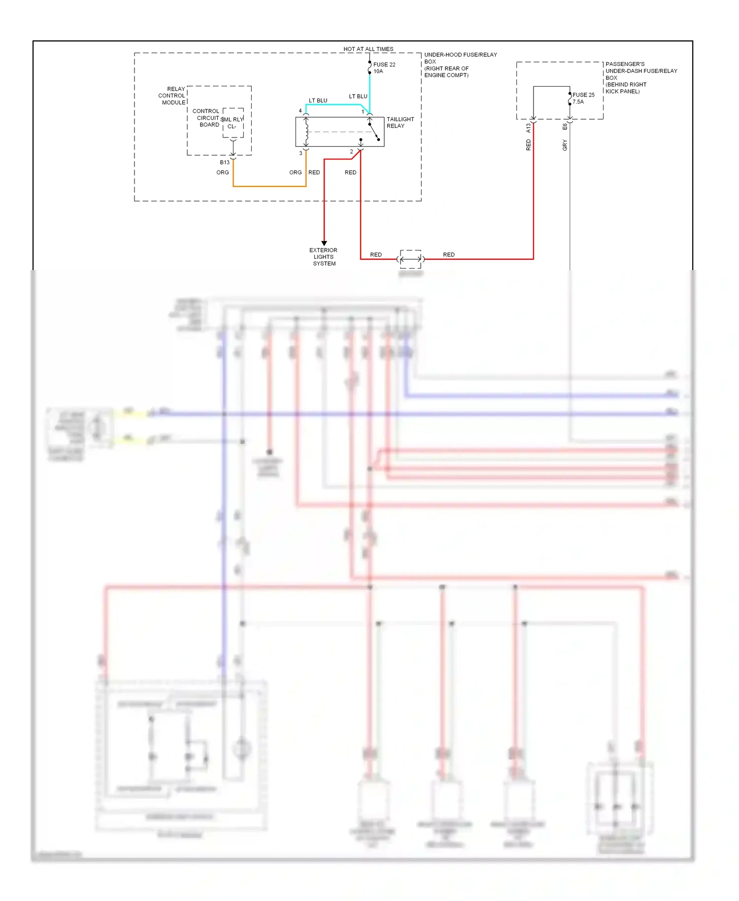 Wiring diagram kick panel) for Honda Odyssey IV (2008-2013) (2 of 2)