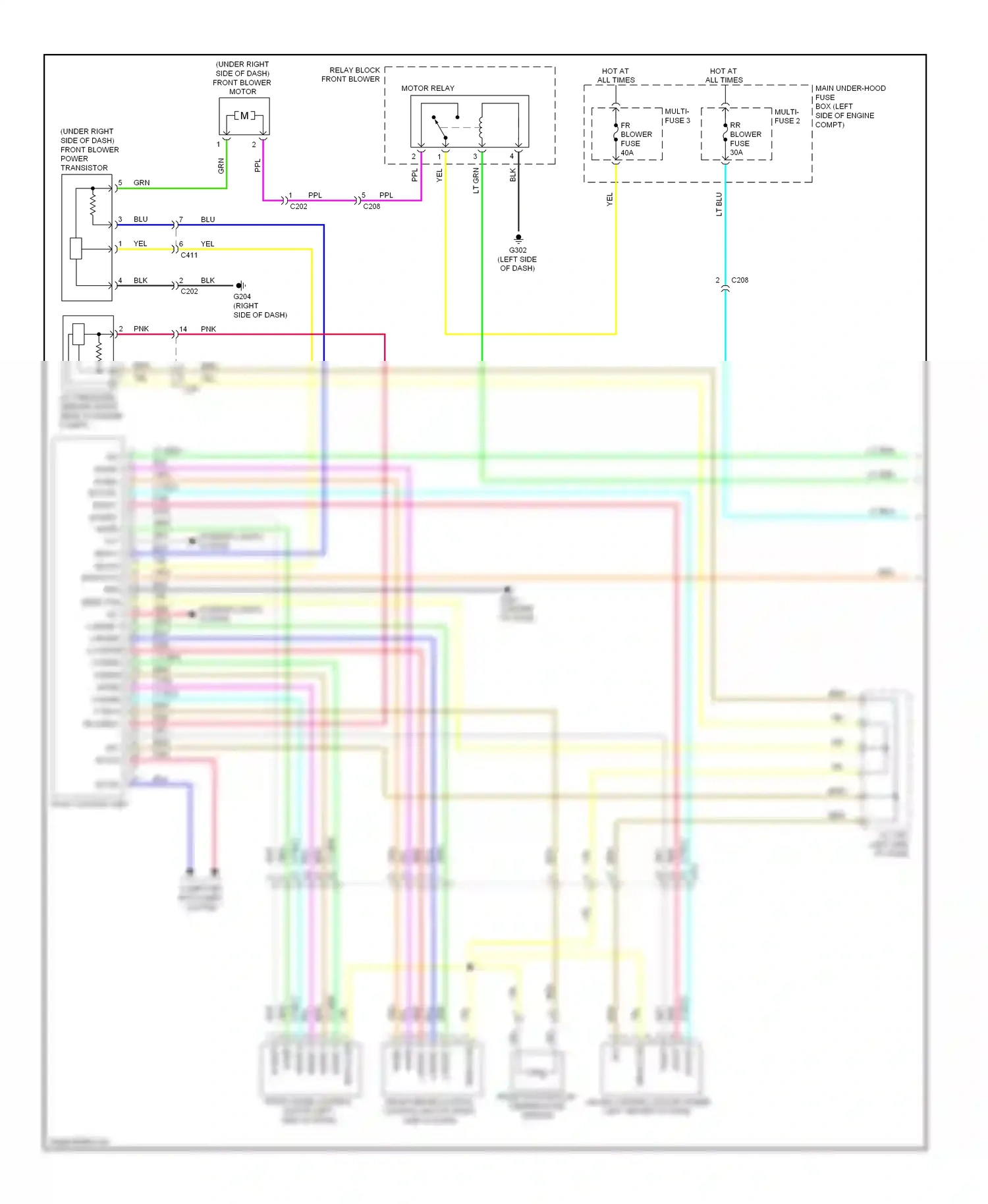 Wiring diagram mode 4 for Honda Odyssey IV (2008-2013) (3 of 3)