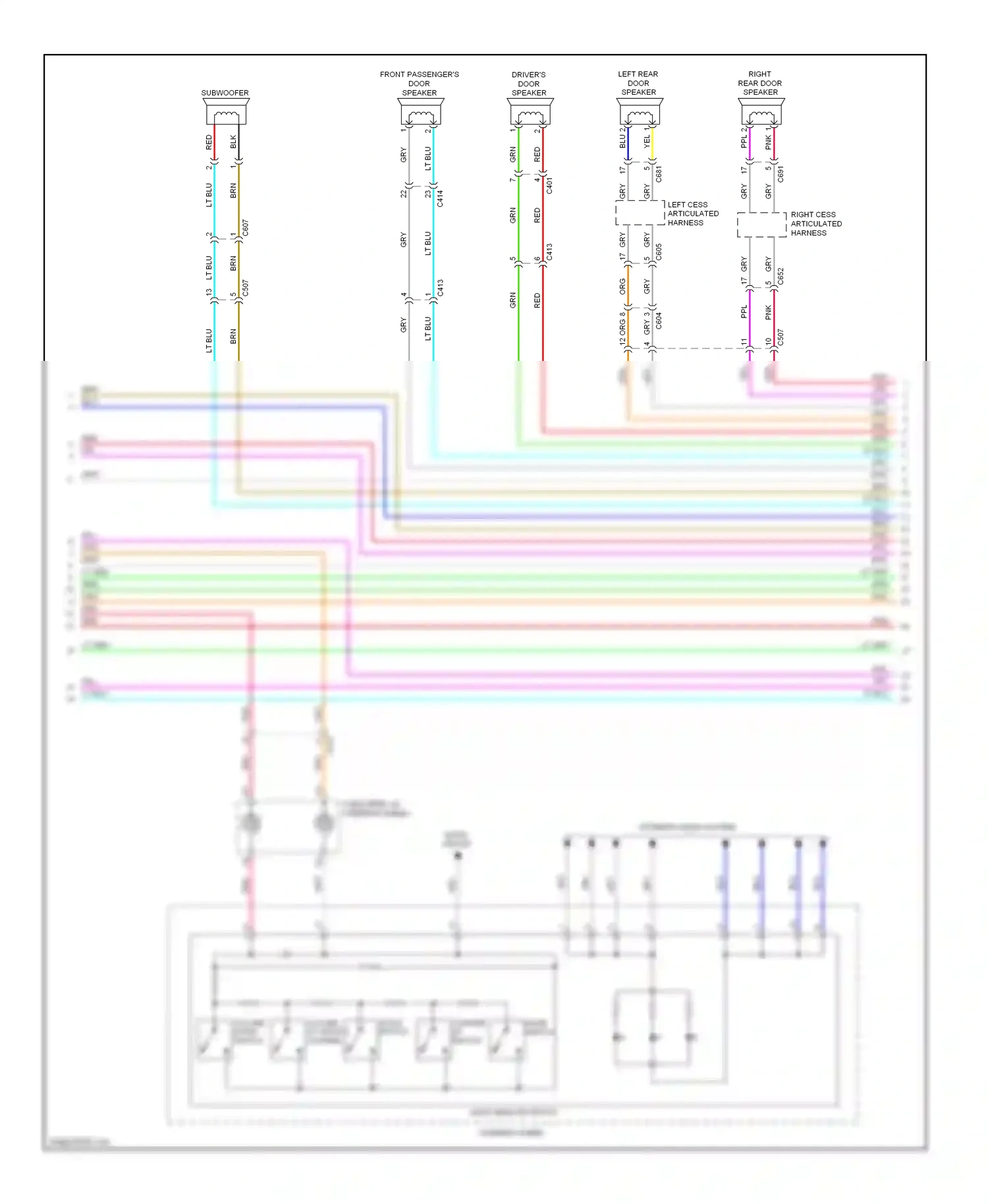Wiring diagram mode switch for Honda Odyssey IV (2008-2013) (5 of 7)