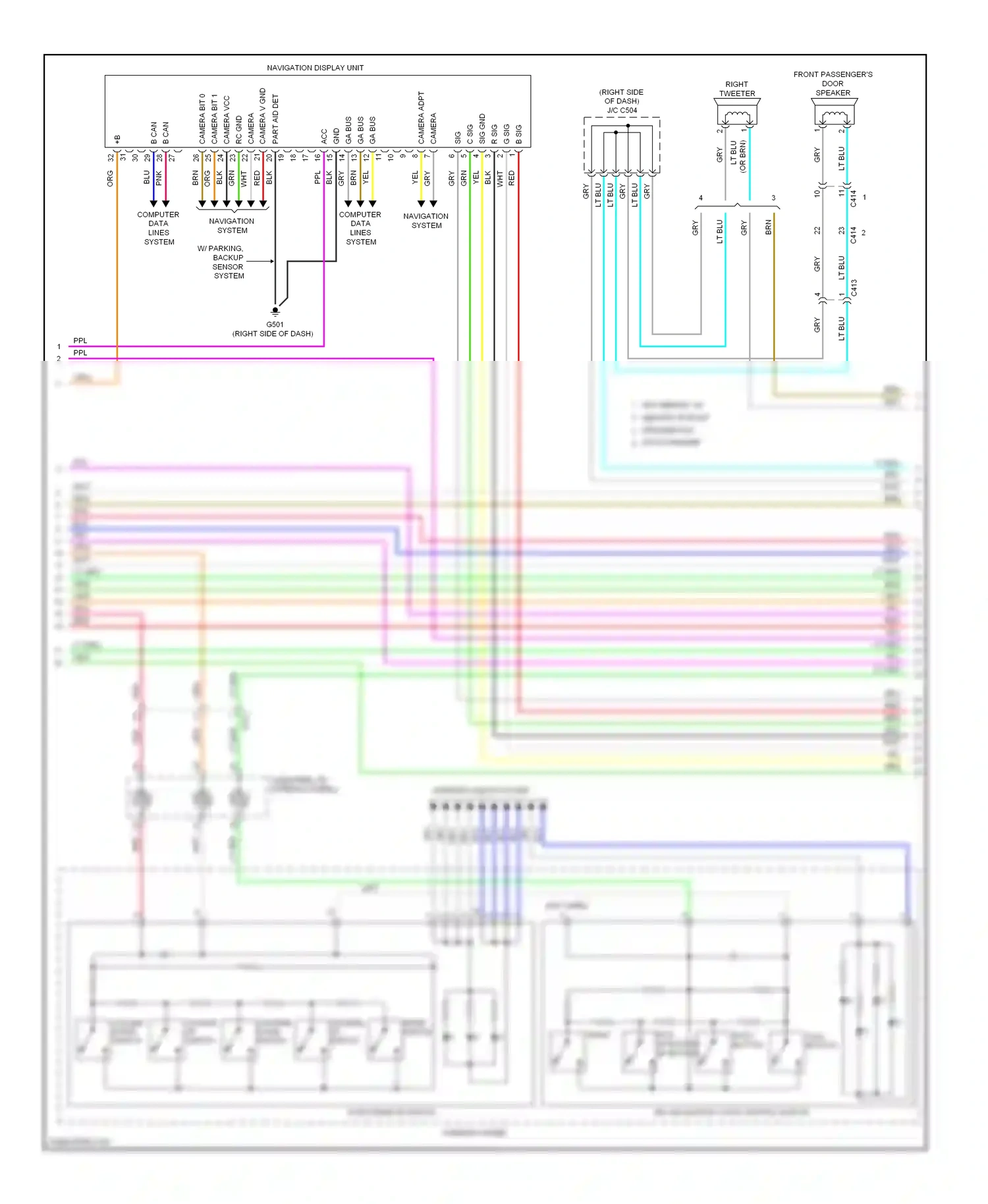 Wiring diagram navigation system for Honda Odyssey IV (2008-2013) (1 of 9)