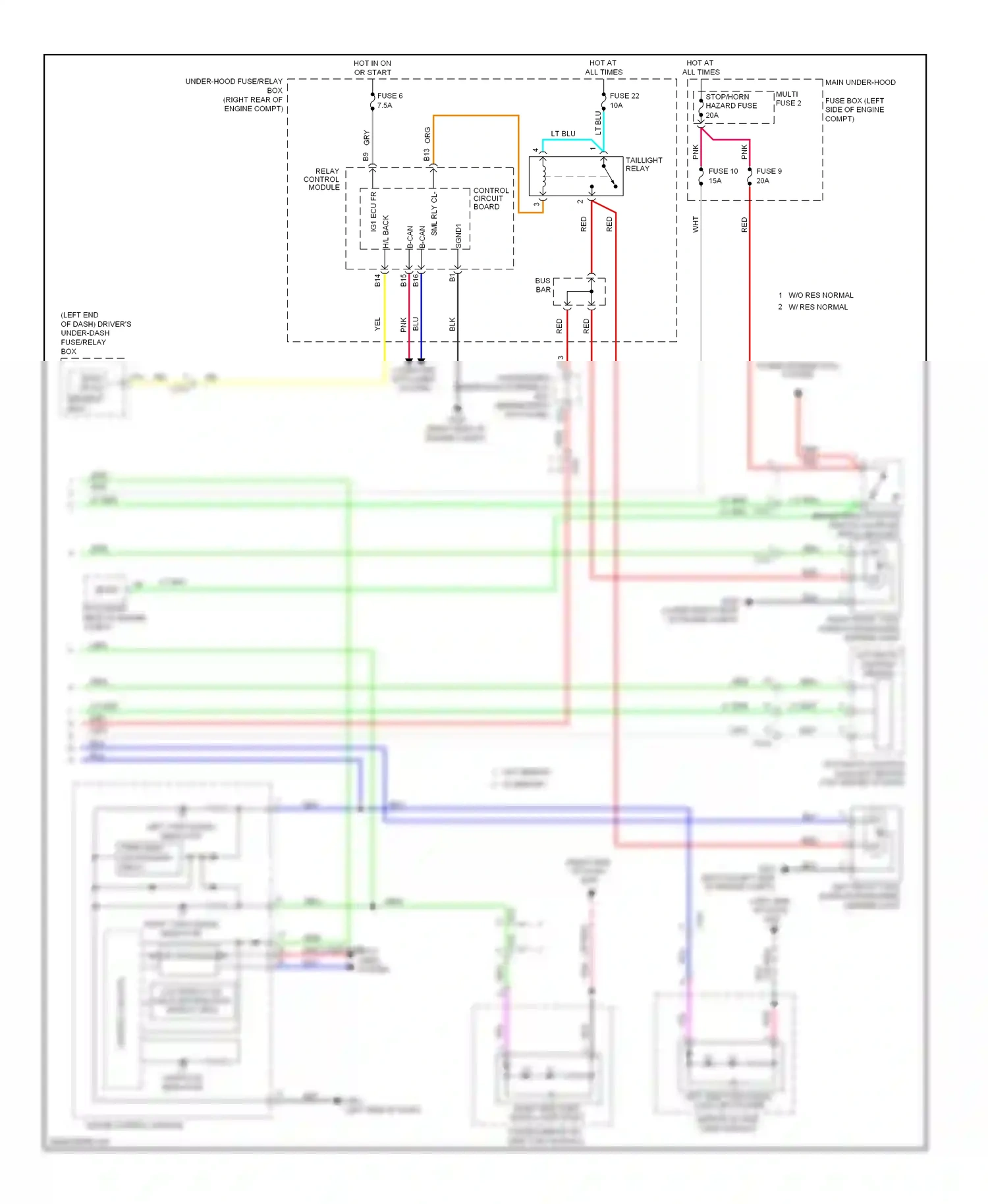 Wiring diagram power distribution system for Honda Odyssey IV (2008-2013) (6 of 21)