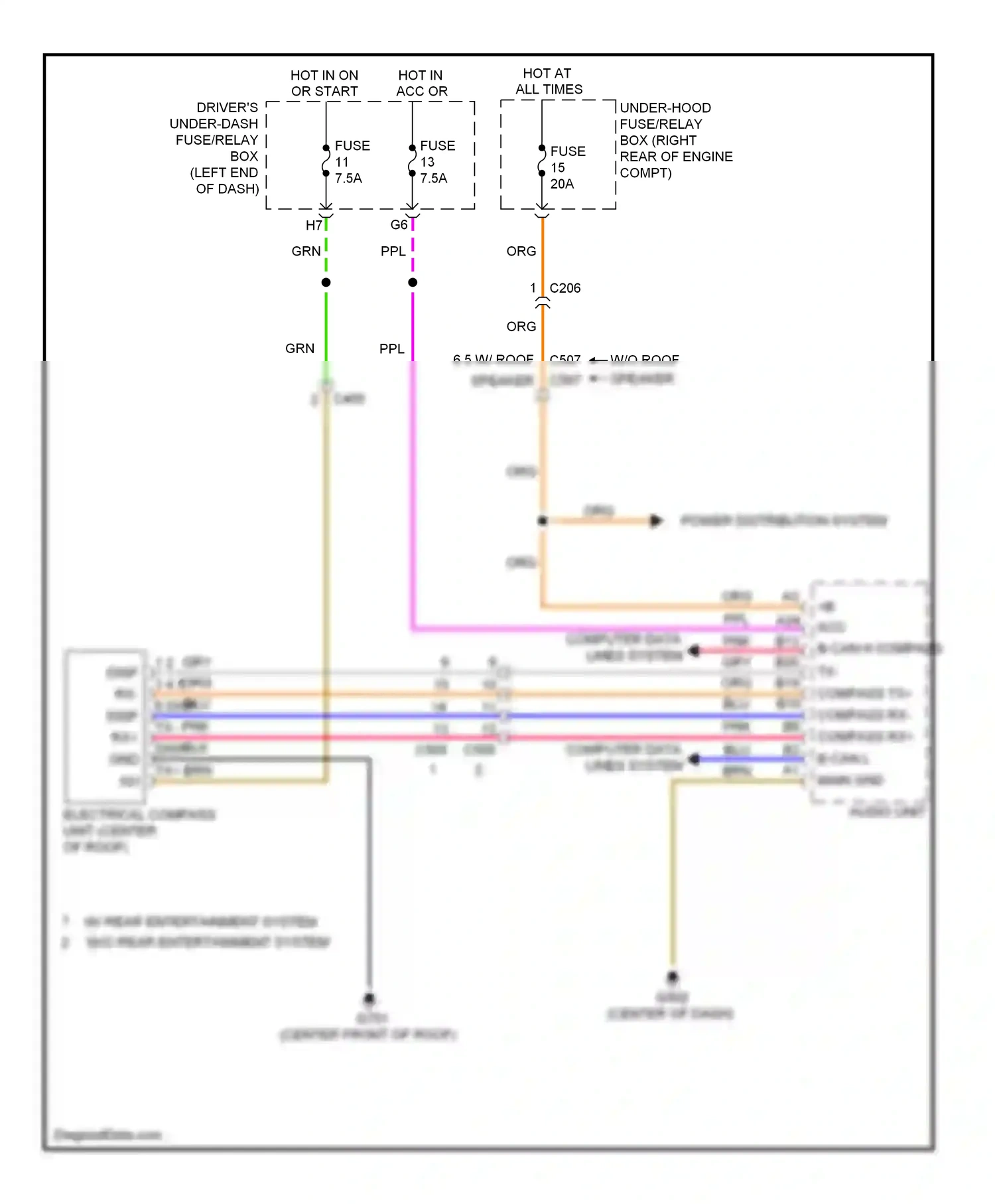 Wiring diagram power distribution system for Honda Odyssey IV (2008-2013) (13 of 21)