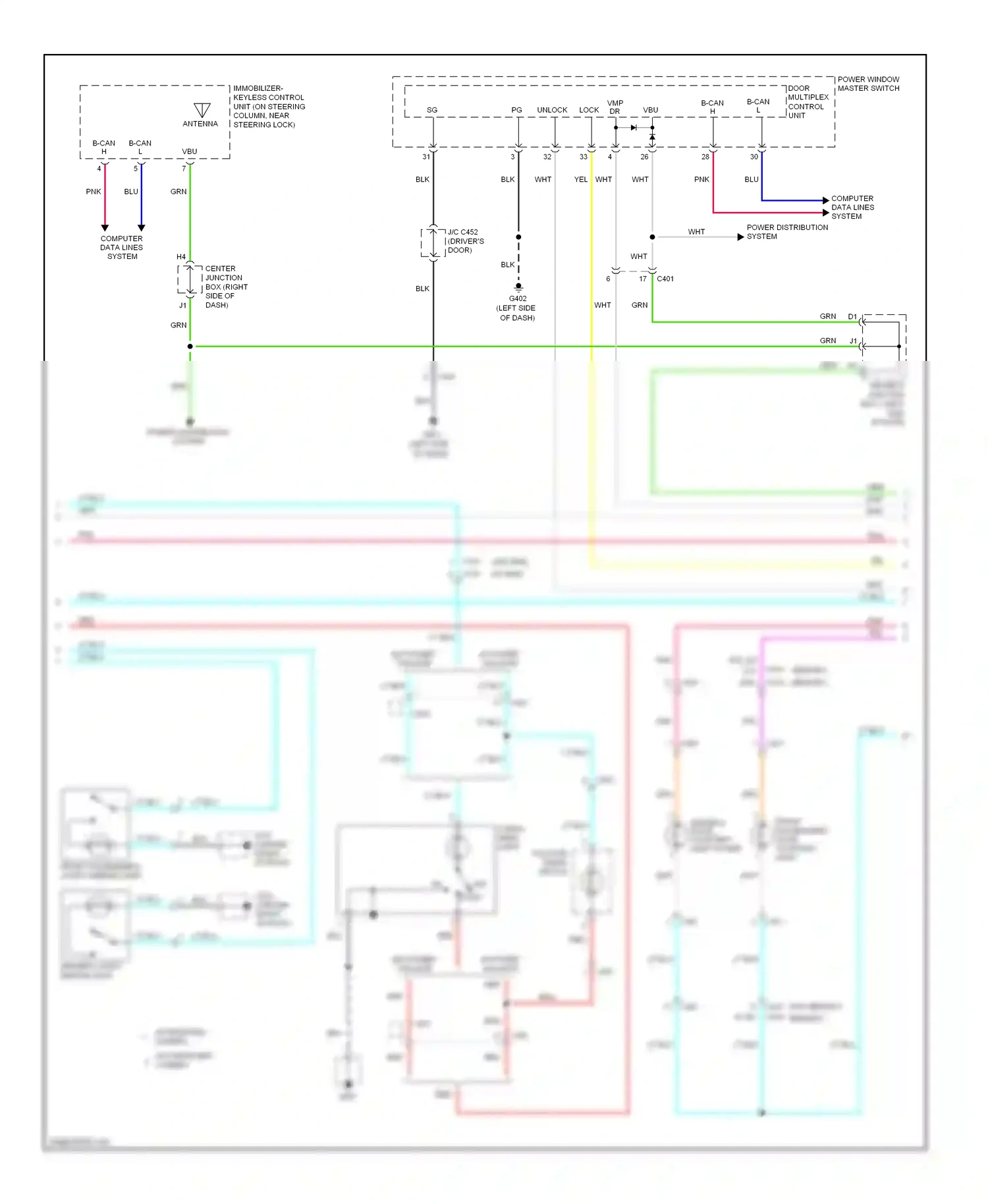 Wiring diagram power window master switch for Honda Odyssey IV (2008-2013) (1 of 12)