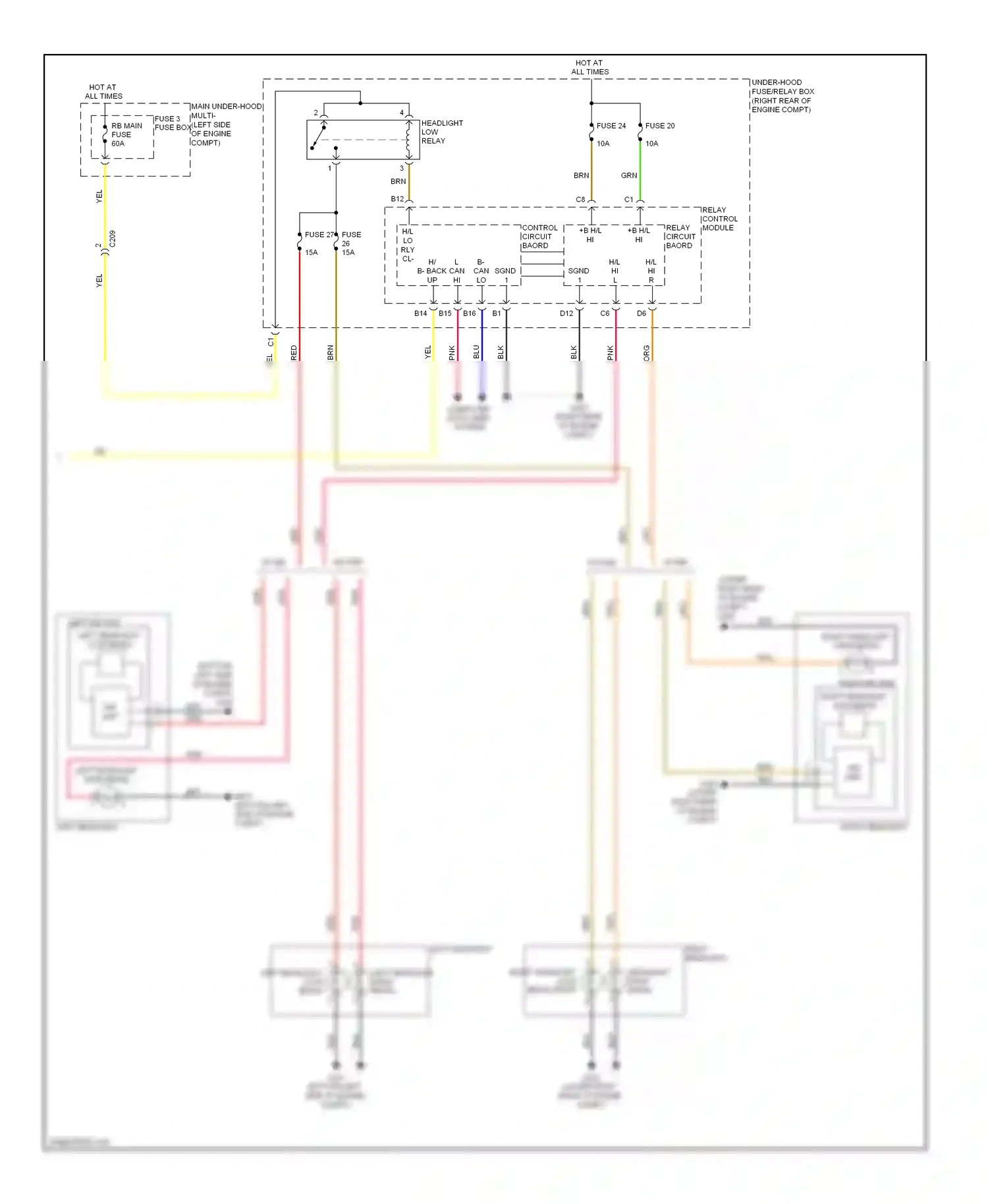 Wiring diagram relay control module for Honda Odyssey IV (2008-2013) (7 of 15)