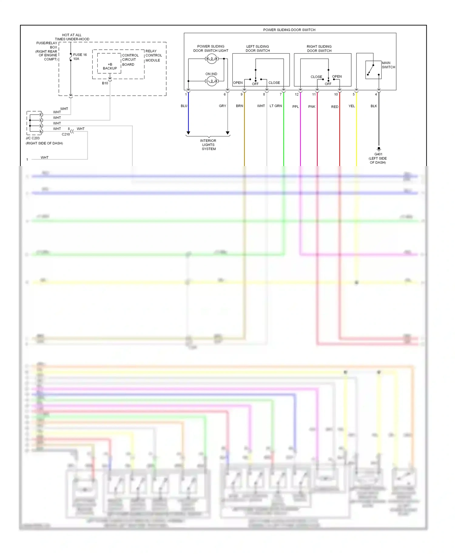 Wiring diagram remote control switch 1 for Honda Odyssey IV (2008-2013) (1 of 2)