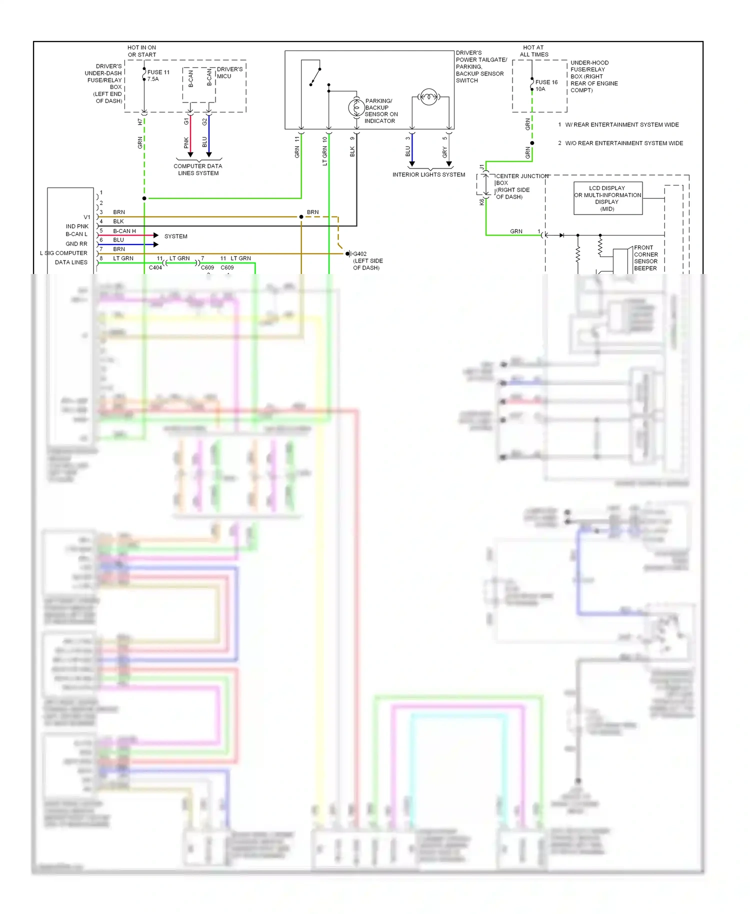 Wiring diagram sensor on indicator for Honda Odyssey IV (2008-2013) (1 of 1)