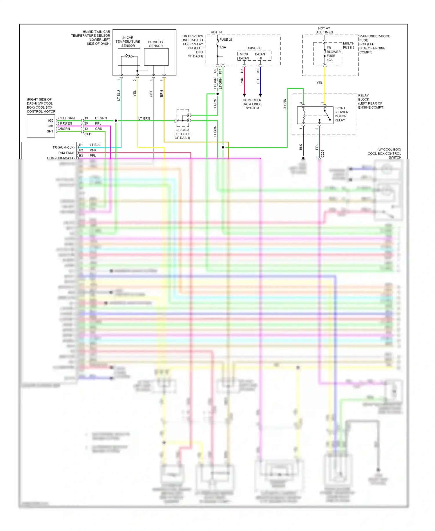 Wiring diagram sunlight sensor for Honda Odyssey IV (2008-2013) (2 of 2)