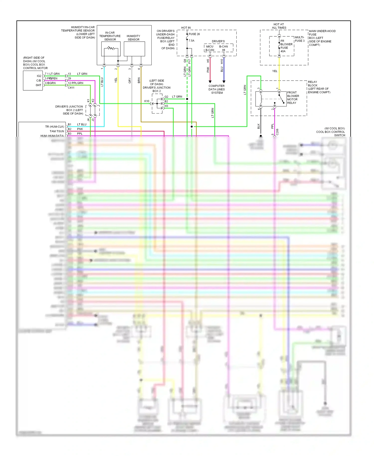 Wiring diagram sunlight sensor for Honda Odyssey IV (2008-2013) (1 of 2)