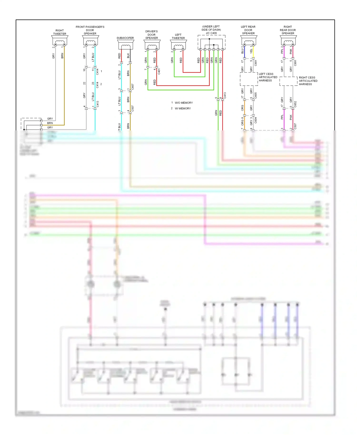 Wiring diagram w/ memory for Honda Odyssey IV (2008-2013) (17 of 20)