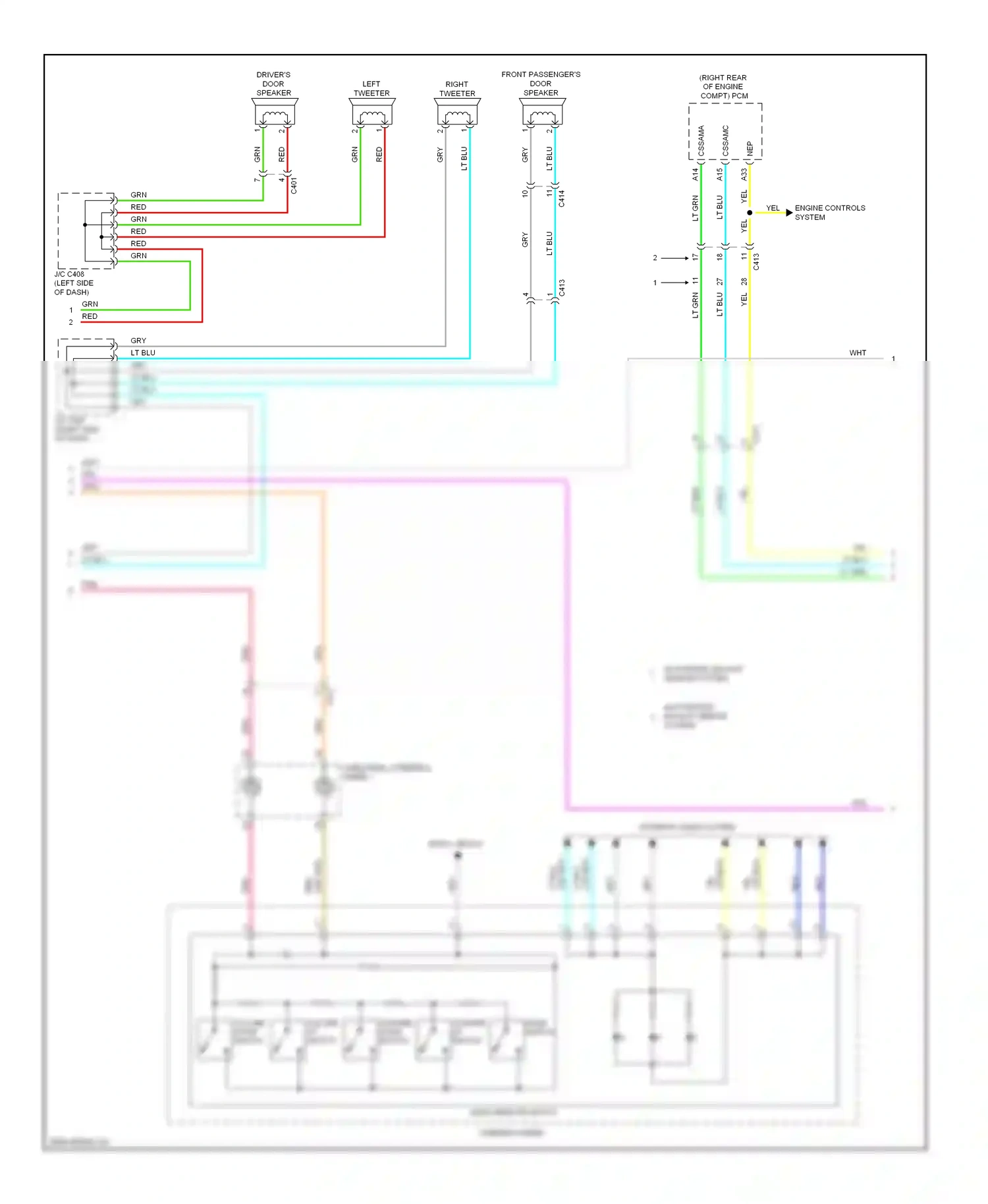 Wiring diagram w/ parking, backup sensor system for Honda Odyssey IV (2008-2013) (10 of 14)