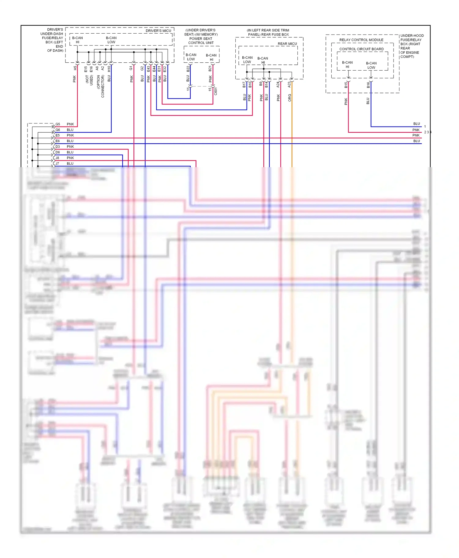 Wiring diagram w/o memory for Honda Odyssey IV (2008-2013) (3 of 18)