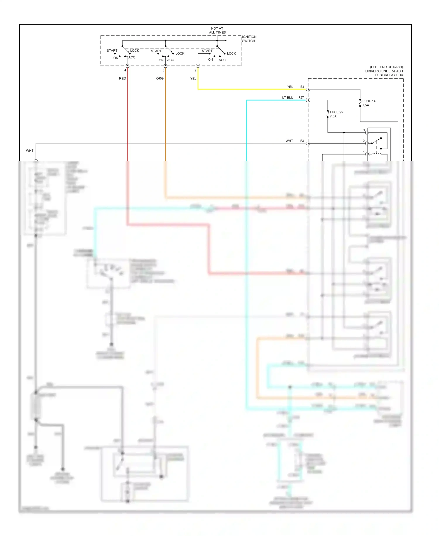 Wiring diagram w/o memory for Honda Odyssey IV (2008-2013) (17 of 18)