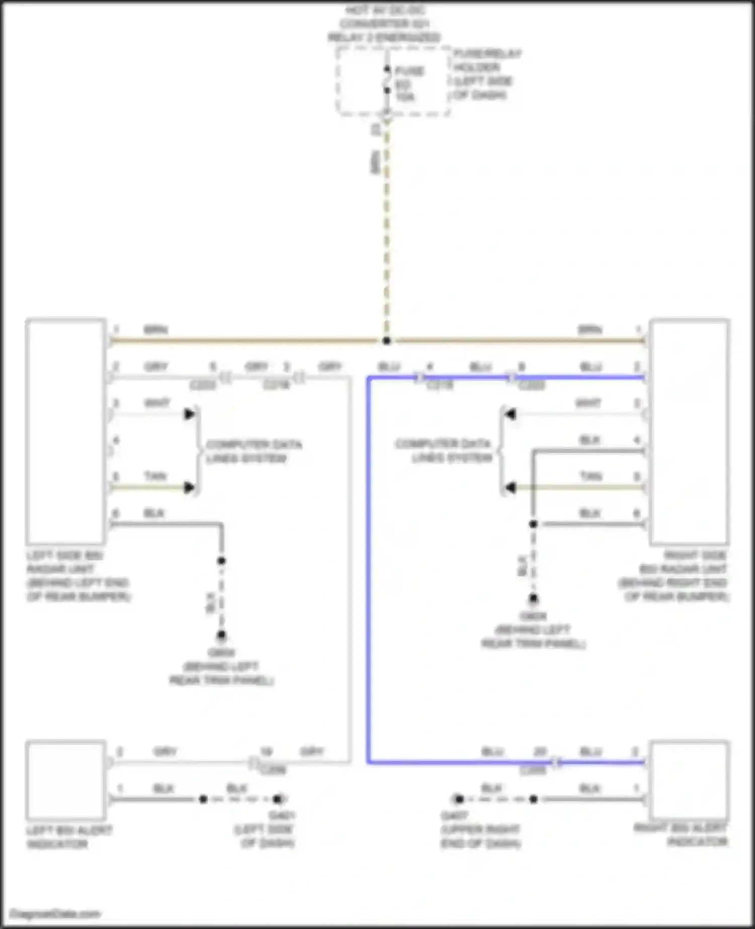 Odyssey Honda V facelift 2 (2020-2024): Blind spot information system circuit