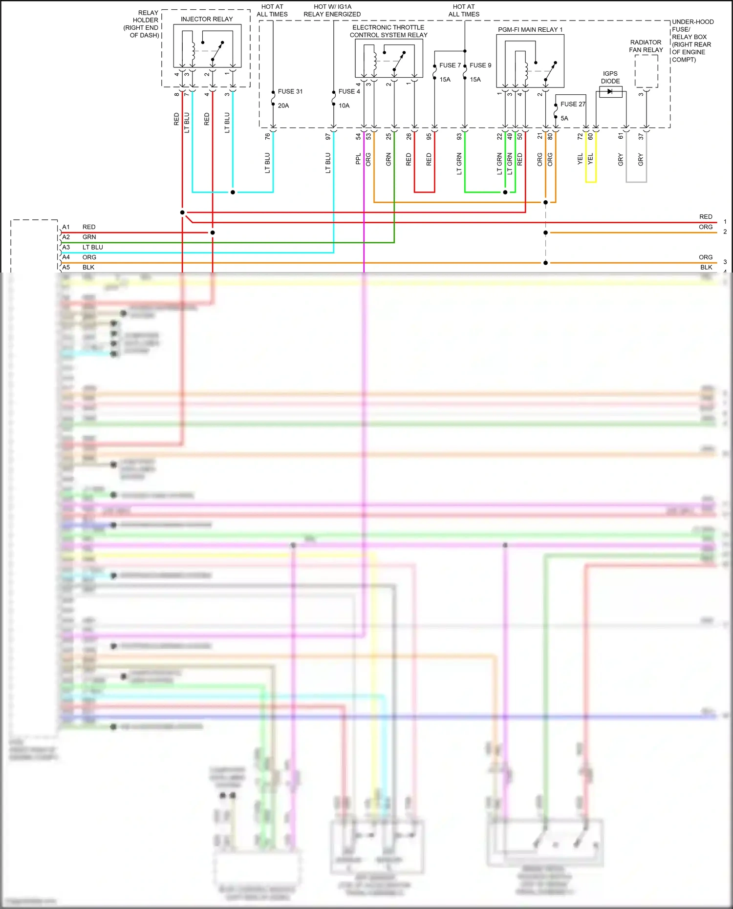Wiring diagram app sensor a for Honda Odyssey V facelift 2 (2020-2024) (3 of 3)