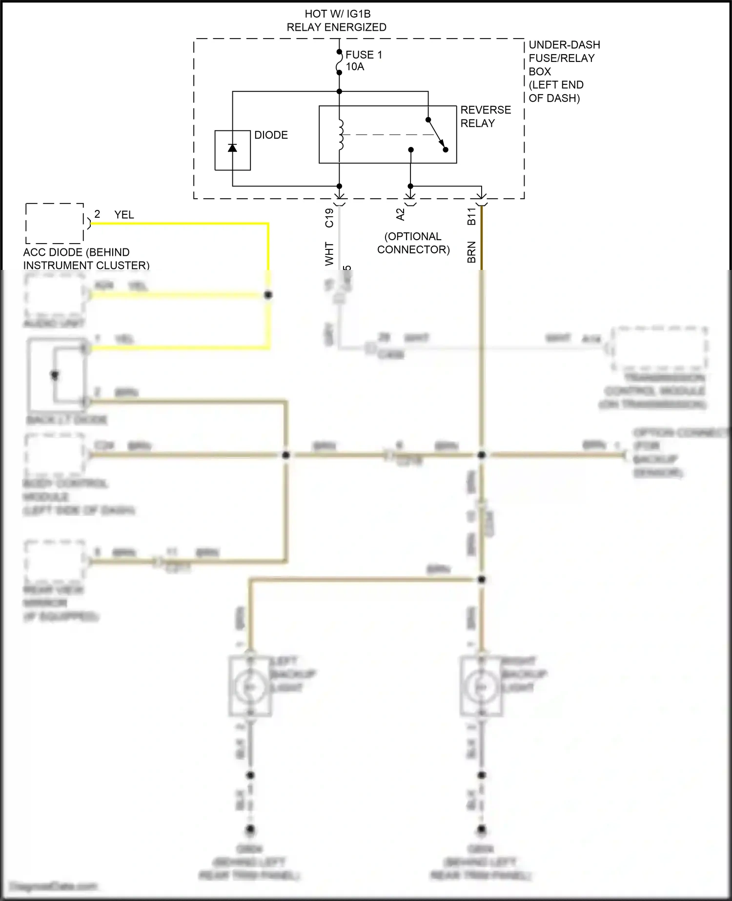 Wiring diagram back lt diode for Honda Odyssey V facelift 2 (2020-2024) (1 of 1)