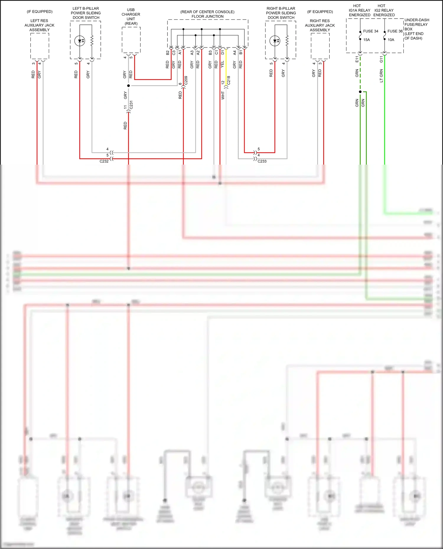 Wiring diagram console box light for Honda Odyssey V facelift 2 (2020-2024) (2 of 2)