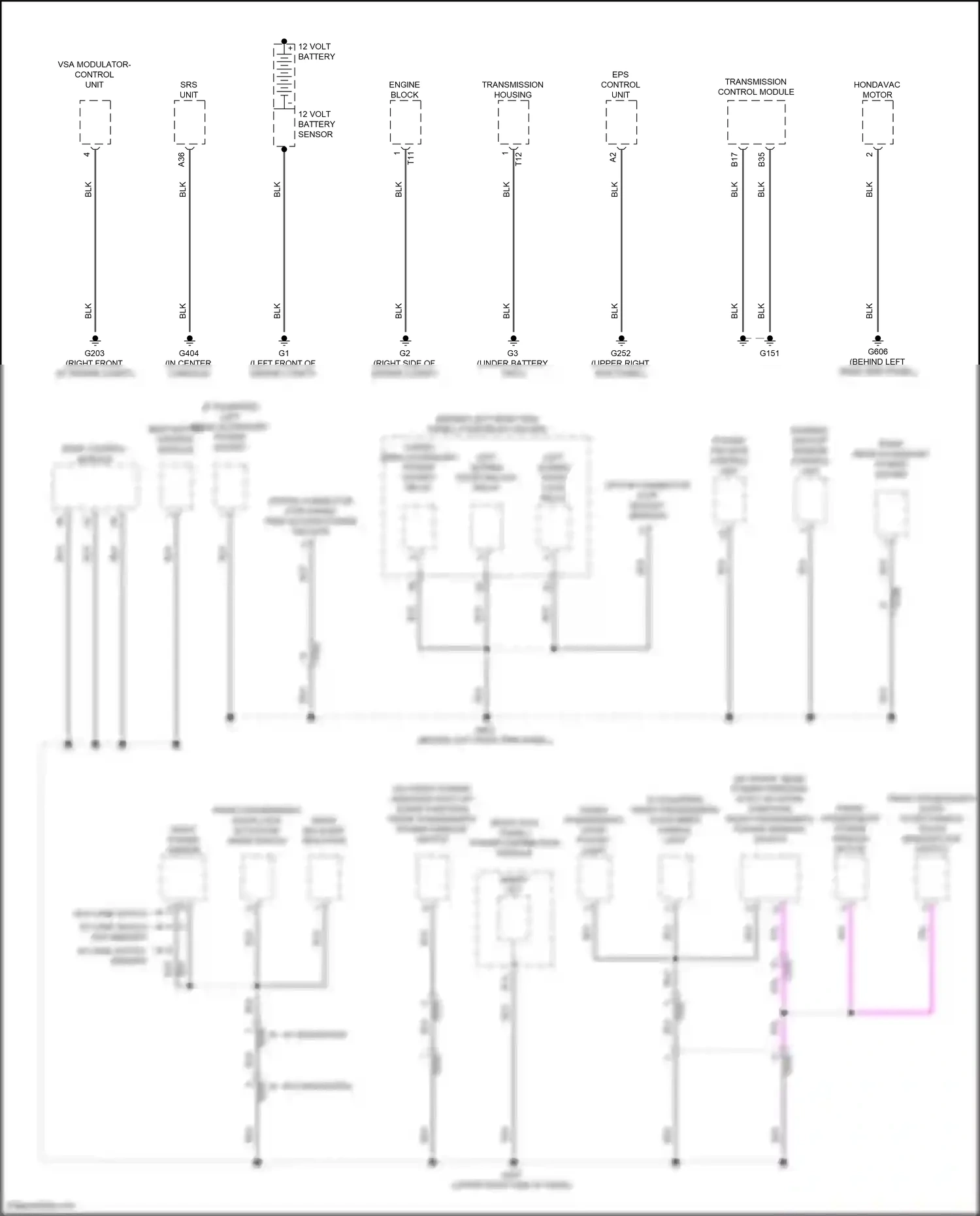 Wiring diagram eps control unit for Honda Odyssey V facelift 2 (2020-2024) (3 of 5)