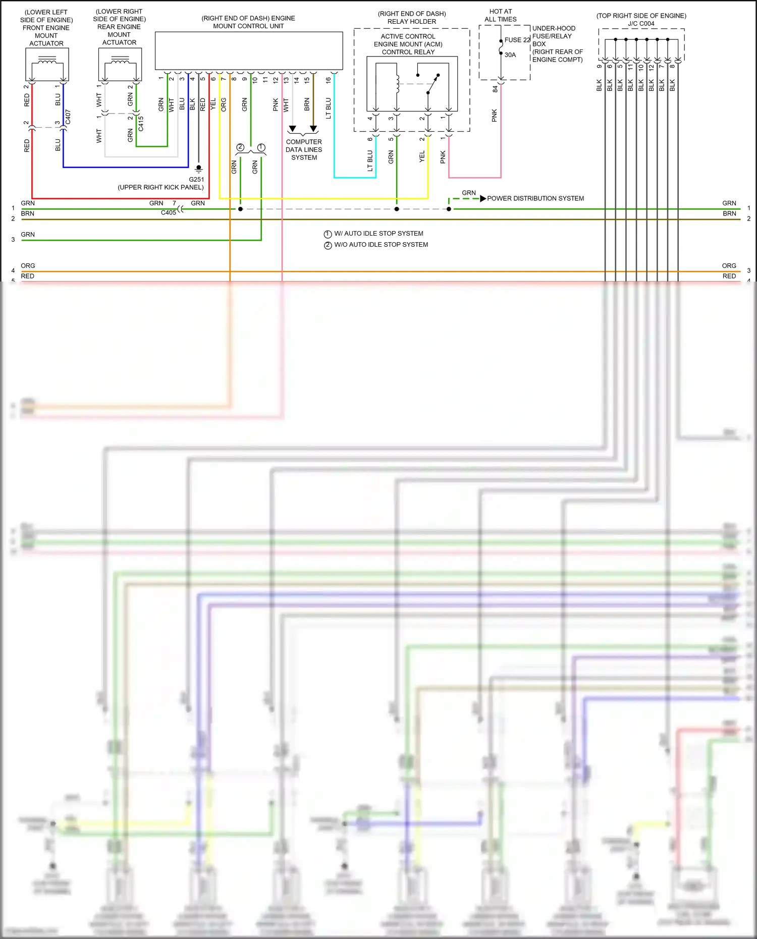 Wiring diagram front engine mount actuator for Honda Odyssey V facelift 2 (2020-2024) (2 of 2)
